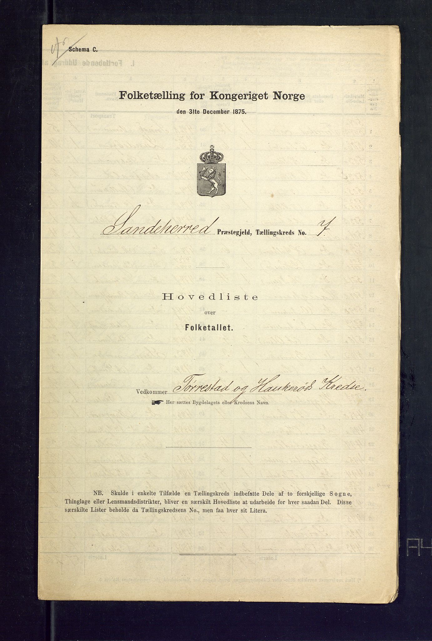 SAKO, Folketelling 1875 for 0724L Sandeherred prestegjeld, Sandeherred sokn, 1875, s. 35