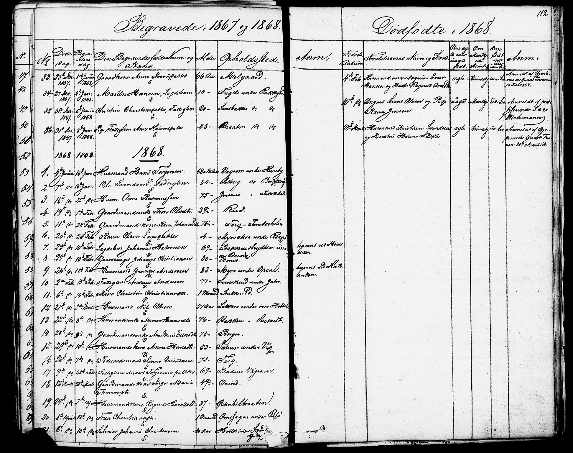 Enebakk prestekontor Kirkebøker, AV/SAO-A-10171c/F/Fa/L0013: Ministerialbok nr. I 13, 1832-1882, s. 112