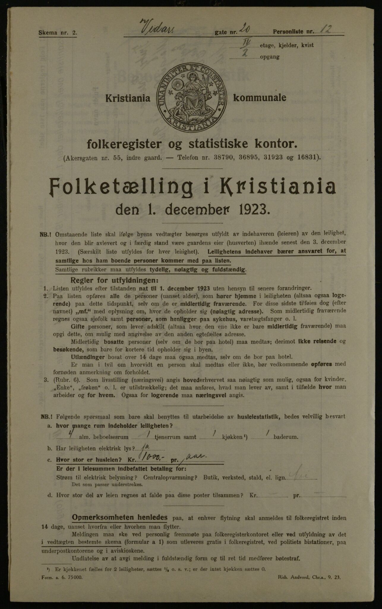 OBA, Kommunal folketelling 1.12.1923 for Kristiania, 1923, s. 136472