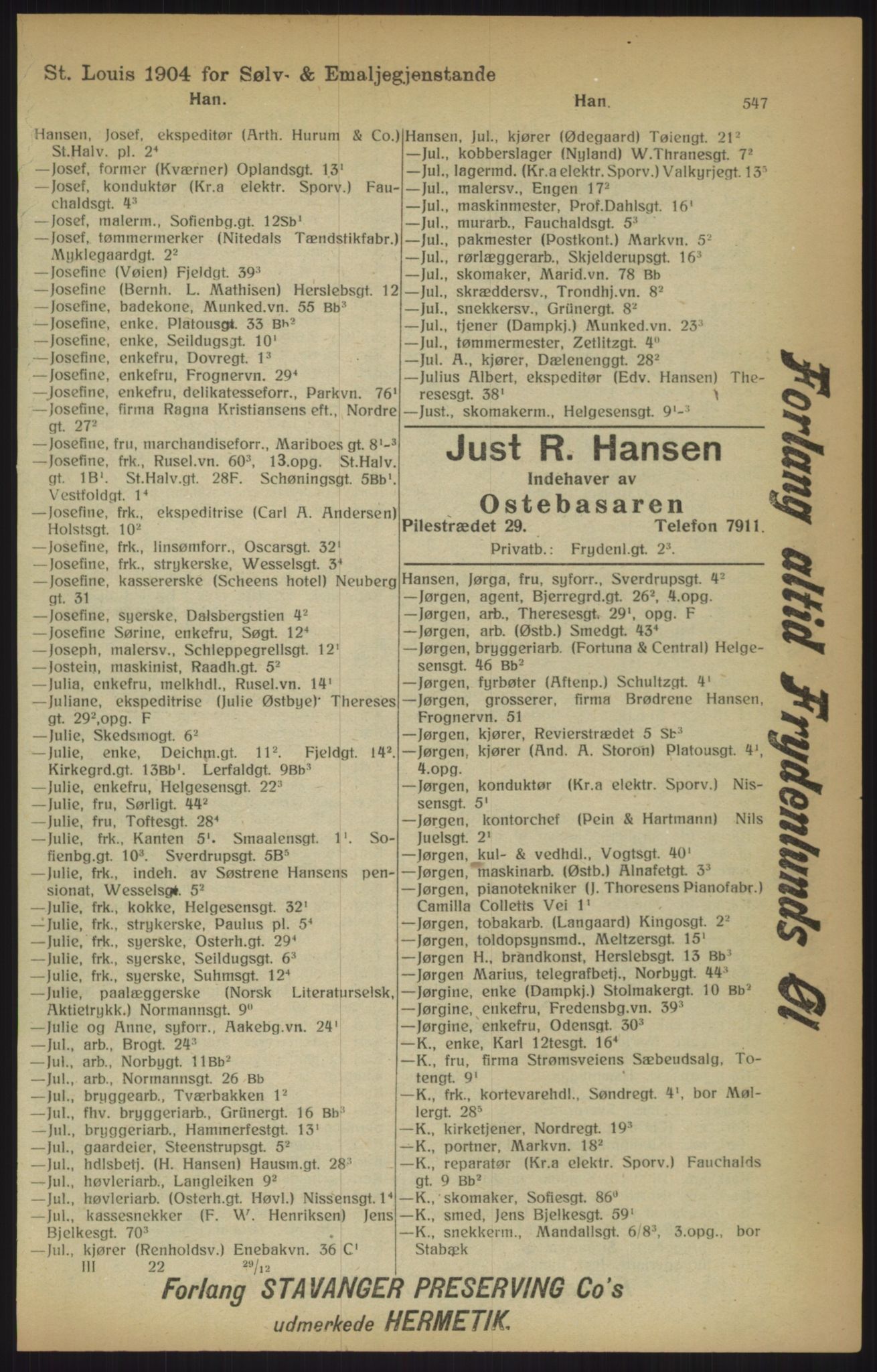 Kristiania/Oslo adressebok, PUBL/-, 1915, s. 547