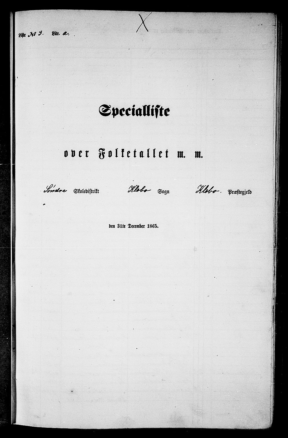RA, Folketelling 1865 for 1662P Klæbu prestegjeld, 1865, s. 38