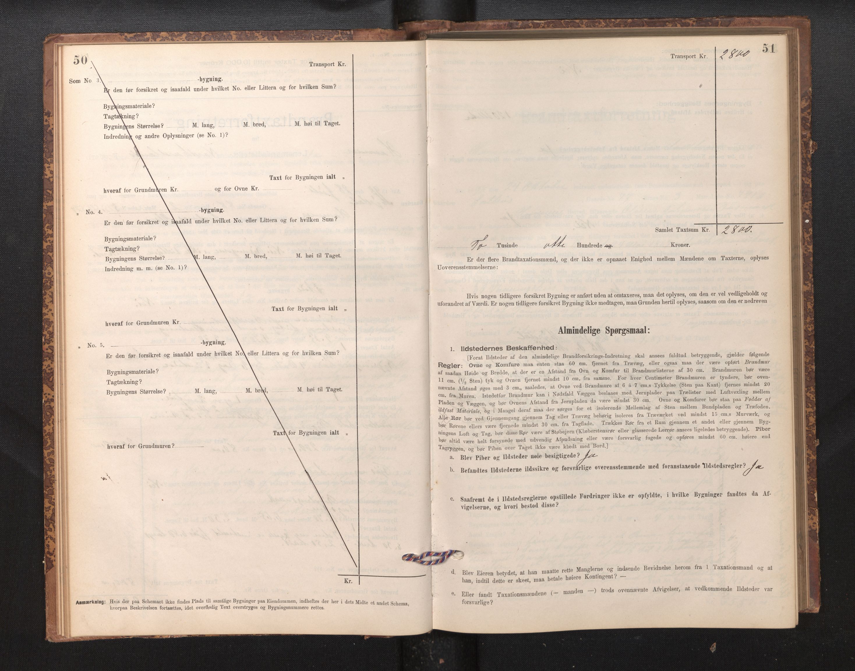 Lensmannen i Hamre, SAB/A-32601/0012/L0004: Branntakstprotokoll, skjematakst, 1895-1920, s. 50-51