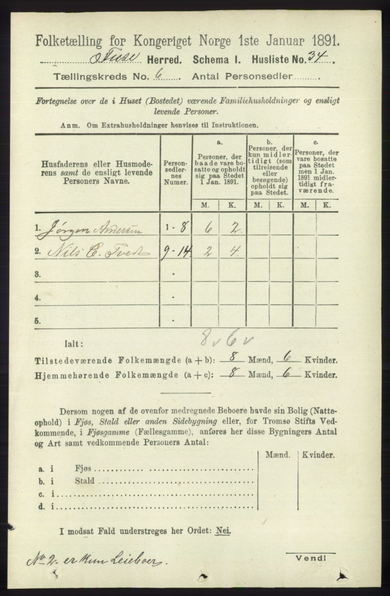 RA, Folketelling 1891 for 1241 Fusa herred, 1891, s. 1076