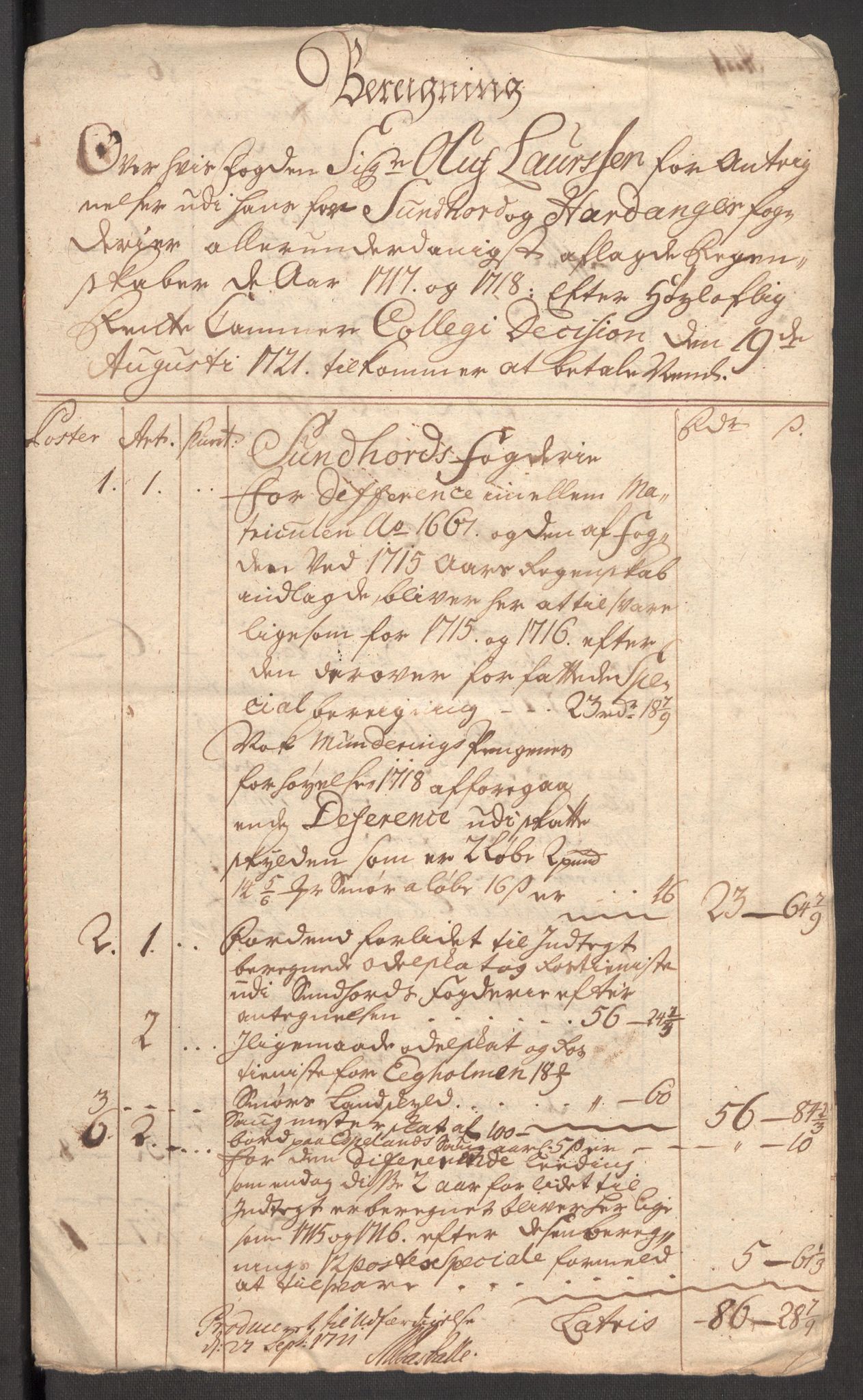 Rentekammeret inntil 1814, Reviderte regnskaper, Fogderegnskap, RA/EA-4092/R48/L3000: Fogderegnskap Sunnhordland og Hardanger, 1721, s. 432