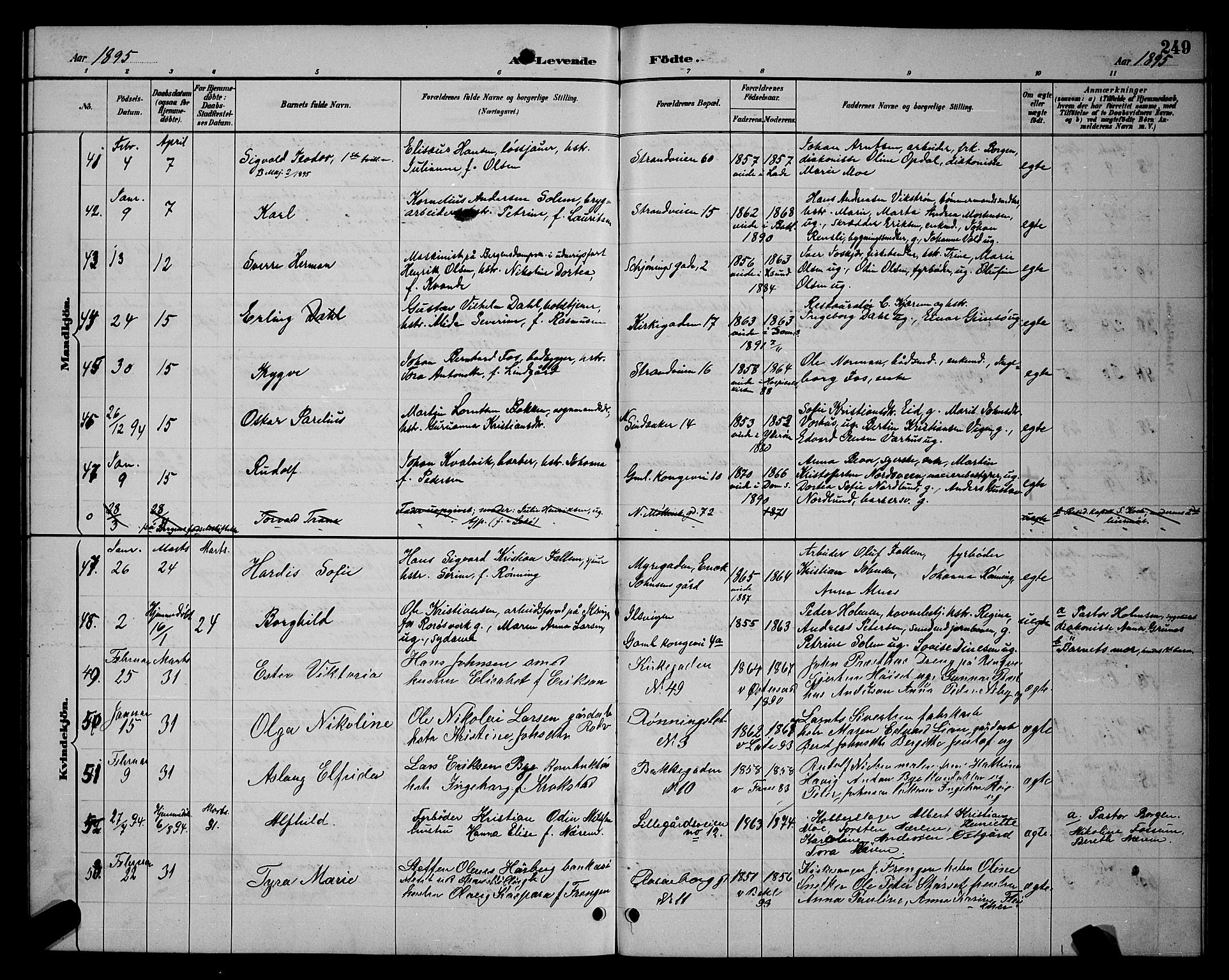 Ministerialprotokoller, klokkerbøker og fødselsregistre - Sør-Trøndelag, AV/SAT-A-1456/604/L0222: Klokkerbok nr. 604C05, 1886-1895, s. 249