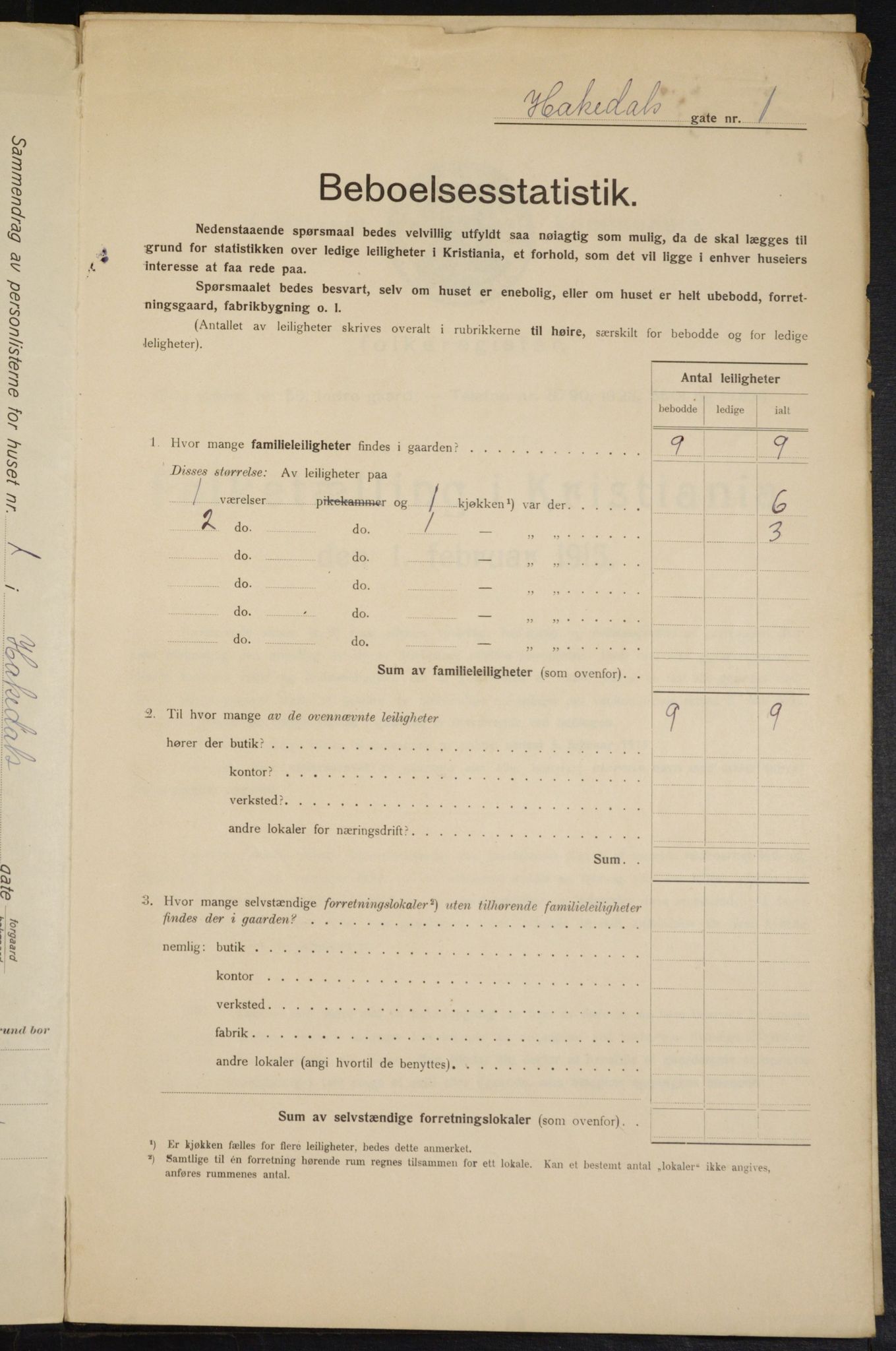 OBA, Kommunal folketelling 1.2.1915 for Kristiania, 1915, s. 33592