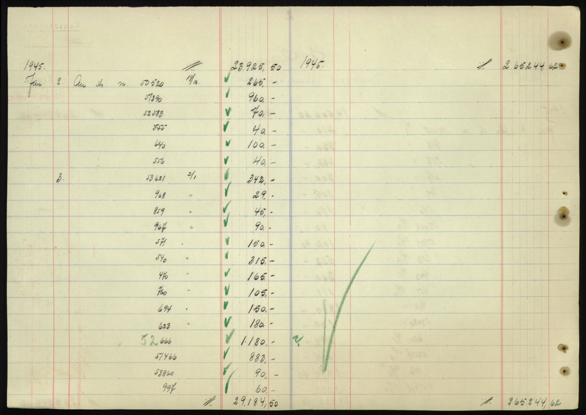 Forsvarsdepartementet, 10. kontor / Oppgjørskontoret, AV/RA-RAFA-1225/D/Db/L0180: Lista oppgjørskontor, 1942-1952, s. 1990