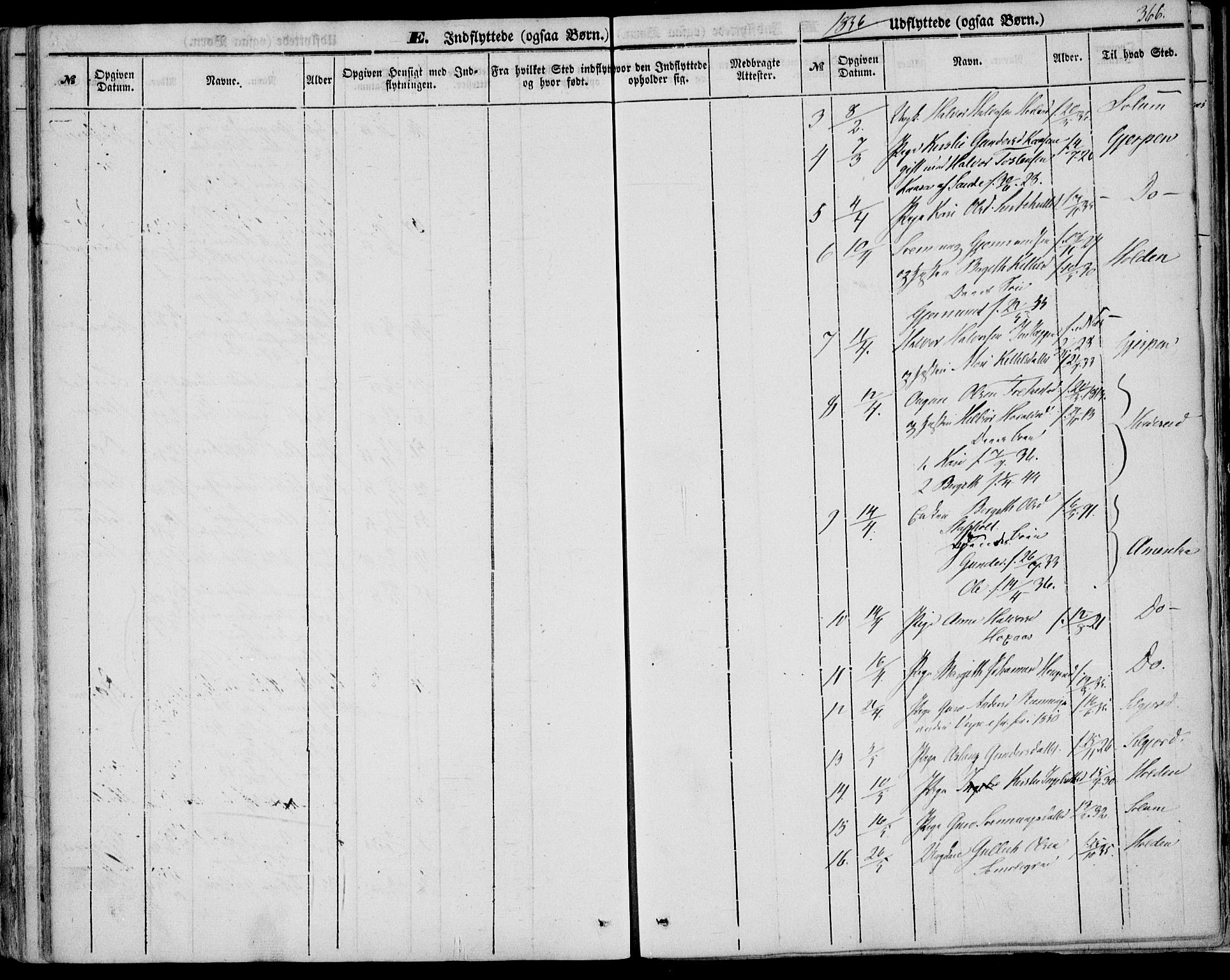 Bø kirkebøker, AV/SAKO-A-257/F/Fa/L0008: Ministerialbok nr. 8, 1849-1861, s. 366