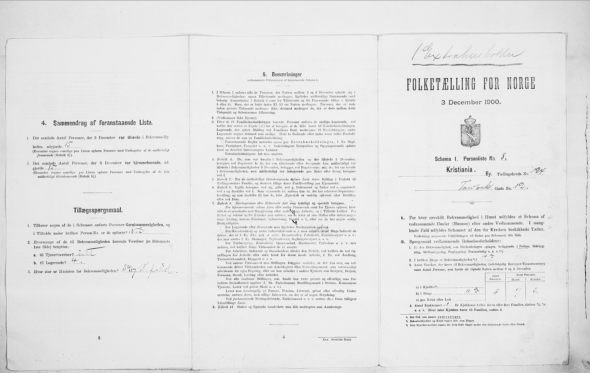 SAO, Folketelling 1900 for 0301 Kristiania kjøpstad, 1900, s. 102906