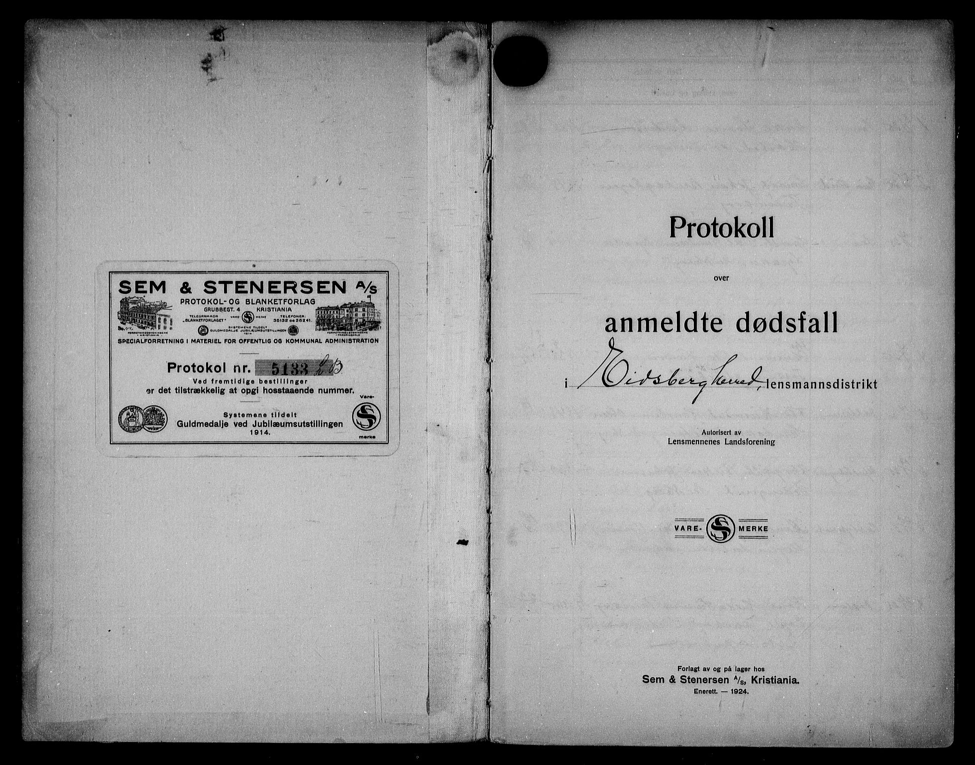 Eidsberg lensmannskontor, SAO/A-10079/H/Ha/Haa/L0003: Dødsfallsprotokoll, 1924-1934
