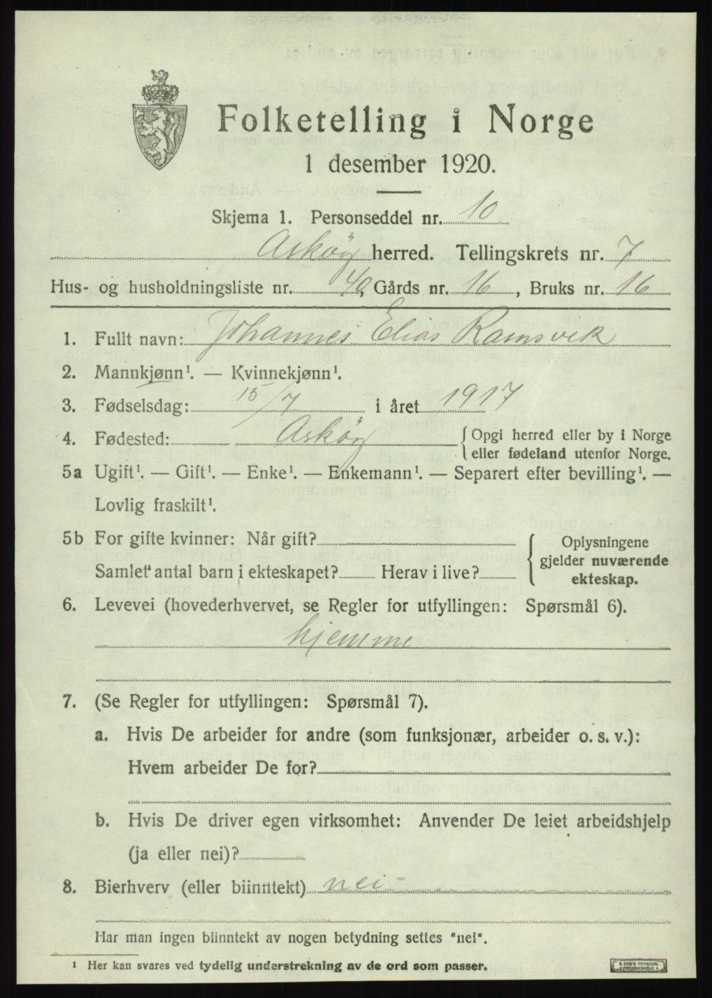 SAB, Folketelling 1920 for 1247 Askøy herred, 1920, s. 11342