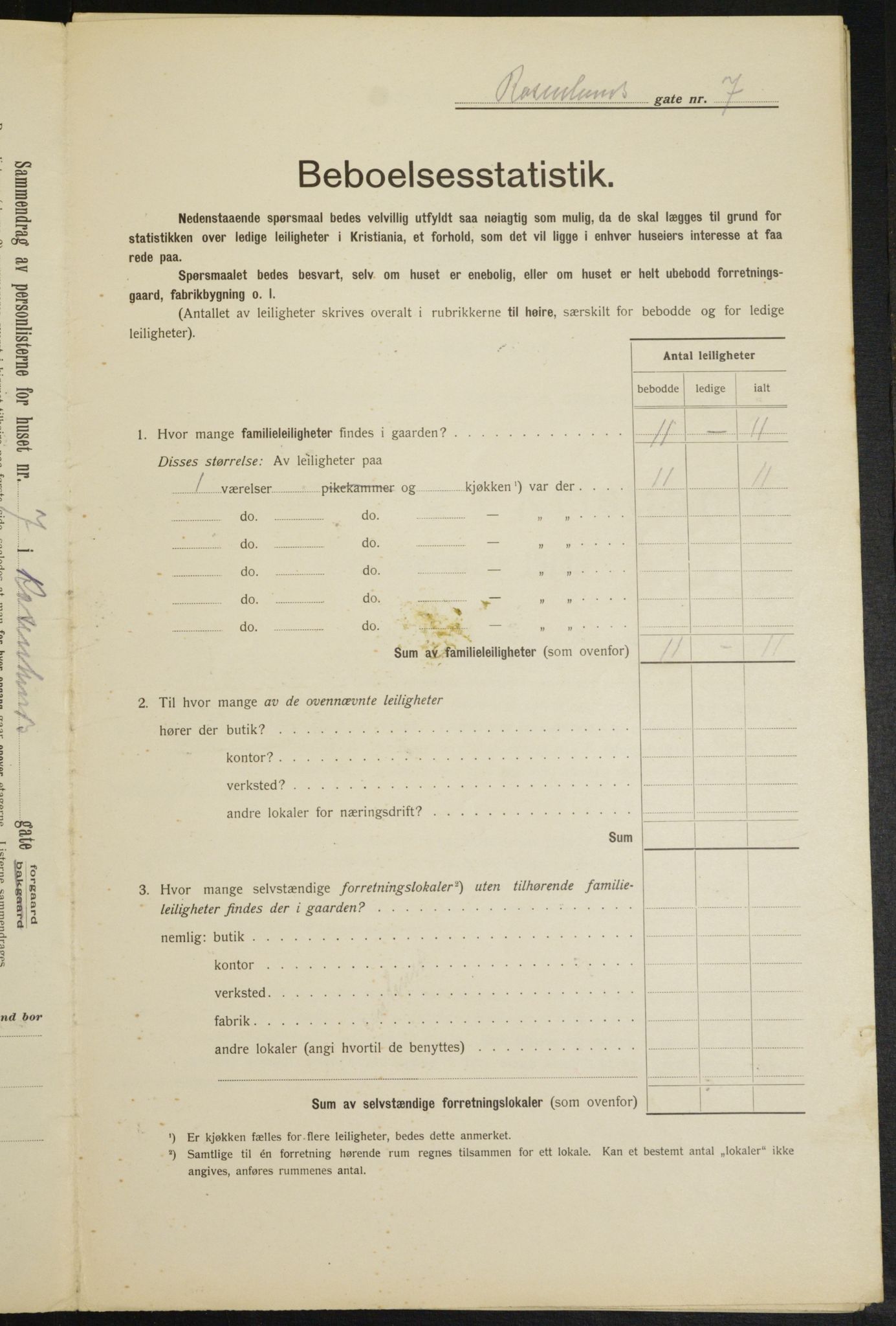 OBA, Kommunal folketelling 1.2.1913 for Kristiania, 1913, s. 84026