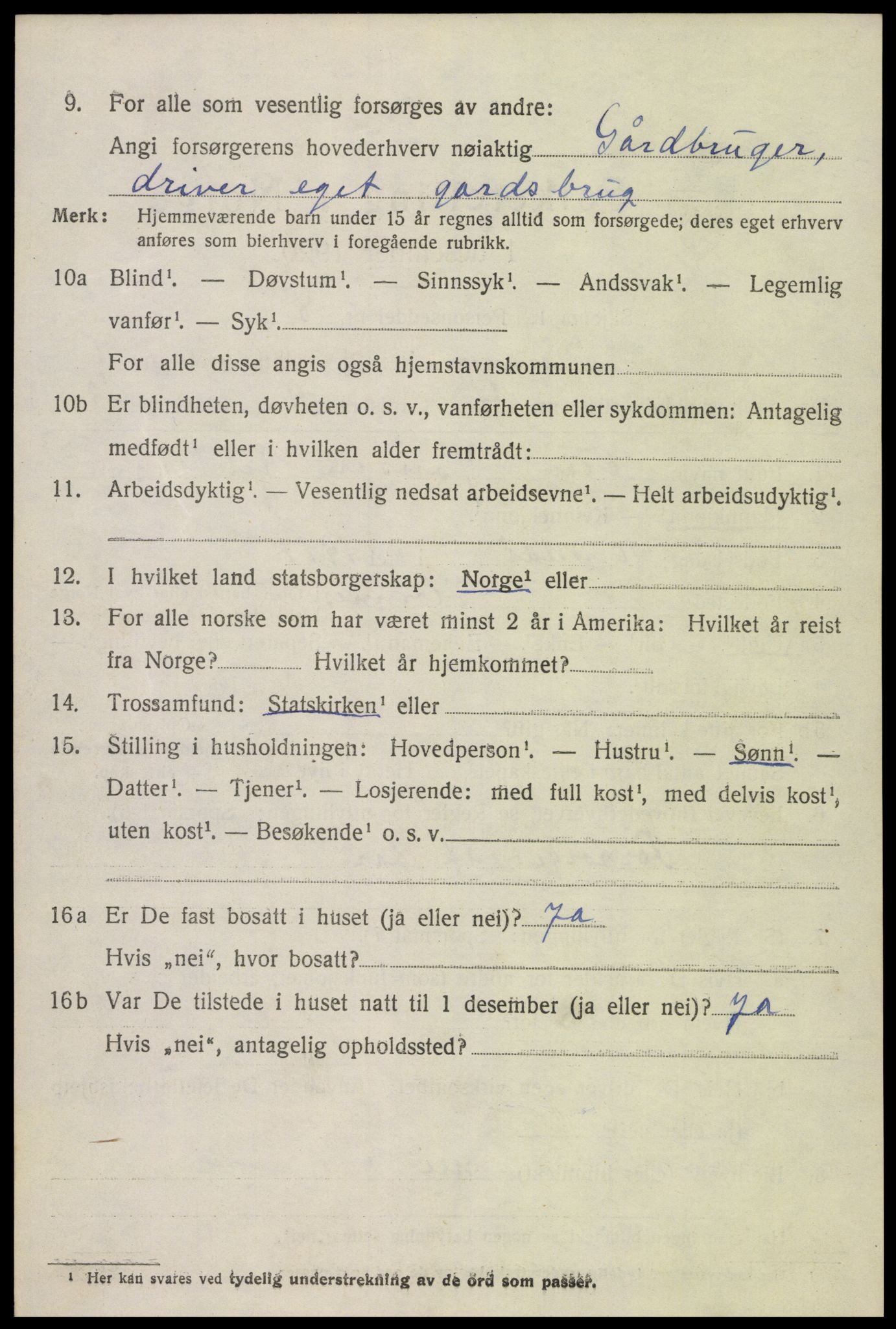 SAK, Folketelling 1920 for 0936 Hornnes herred, 1920, s. 1602