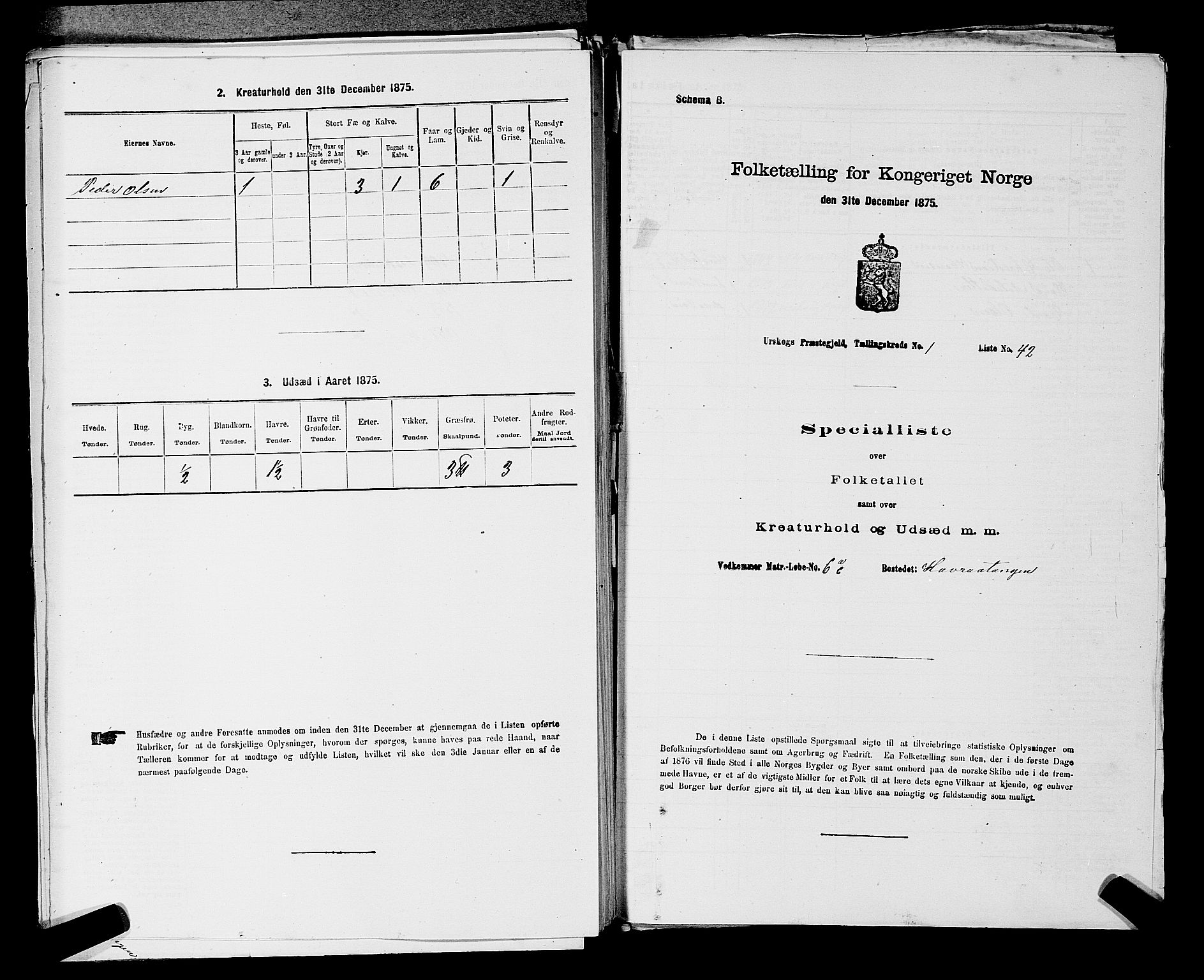 RA, Folketelling 1875 for 0224P Aurskog prestegjeld, 1875, s. 130