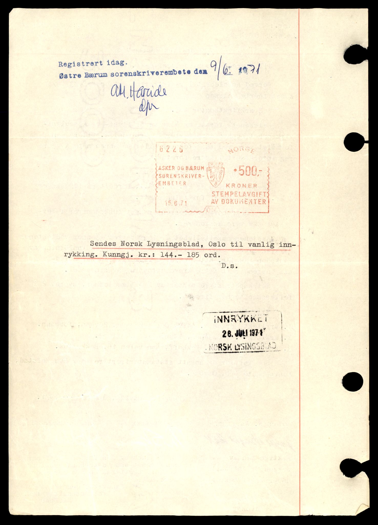 Asker og Bærum tingrett, AV/SAT-A-10379/K/Ka/Kab/L0015: Aksjeselskap i Bærum, A, 1944-1989, s. 2