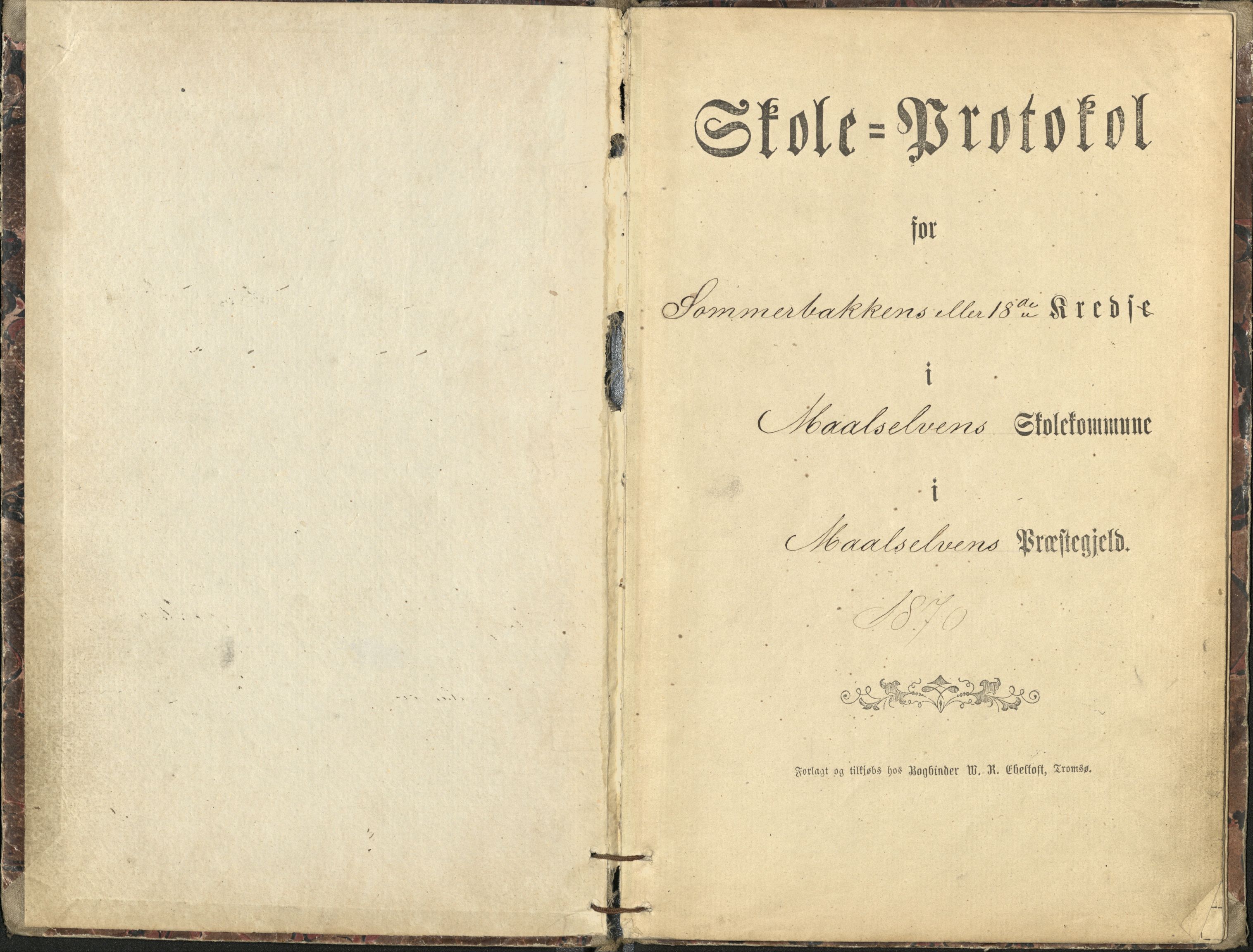 Målselv kommune, AT/K-1924/05/02/01/115: Sommerbakkens krets, 18. krets - skole på gårdene Sommerbakken, Kjerresnes, Holmen, 1870-1875