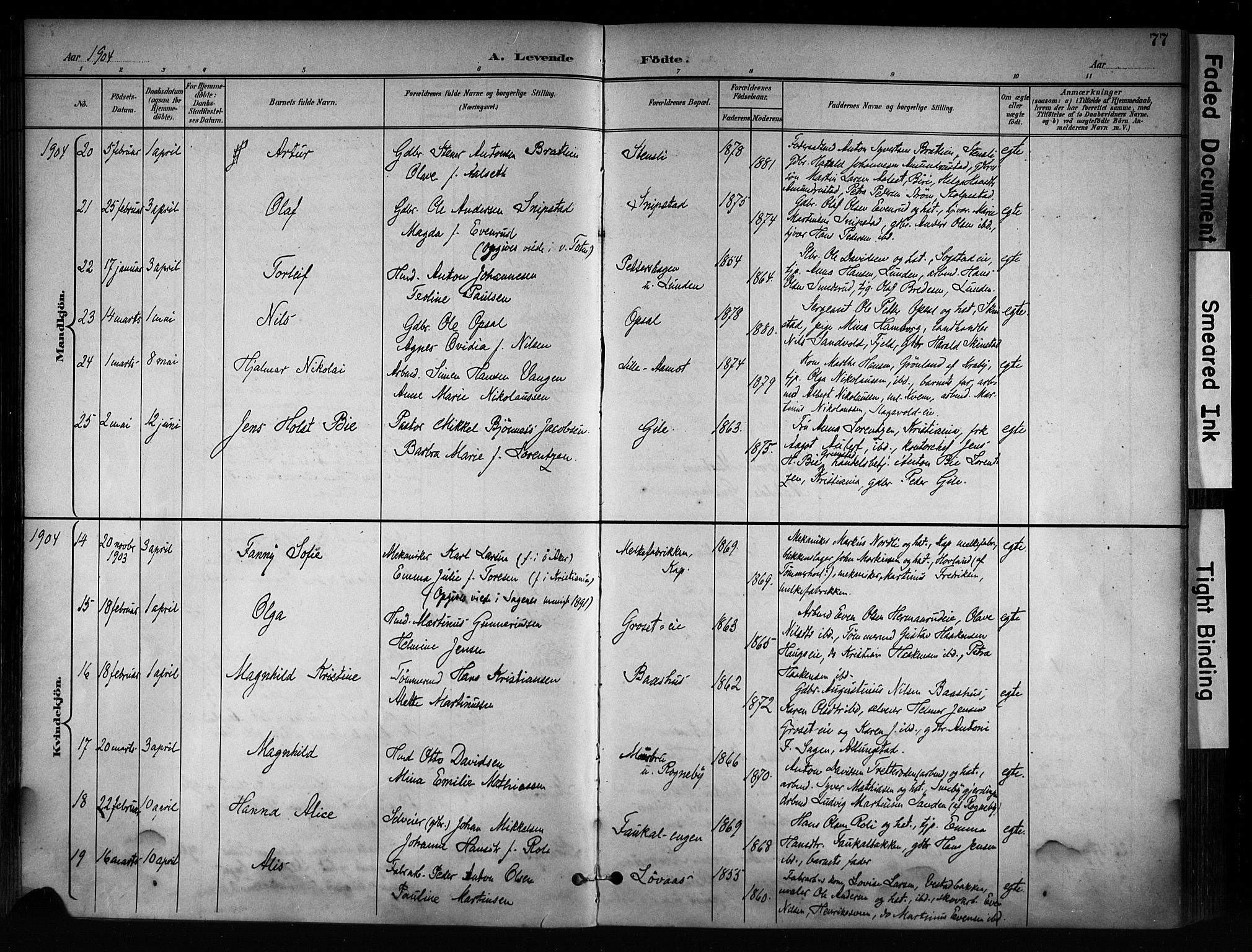 Østre Toten prestekontor, AV/SAH-PREST-104/H/Ha/Haa/L0008: Ministerialbok nr. 8, 1897-1909, s. 77