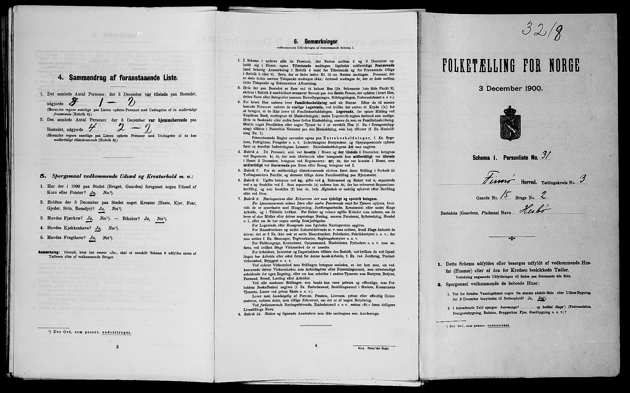 SAST, Folketelling 1900 for 1141 Finnøy herred, 1900, s. 244