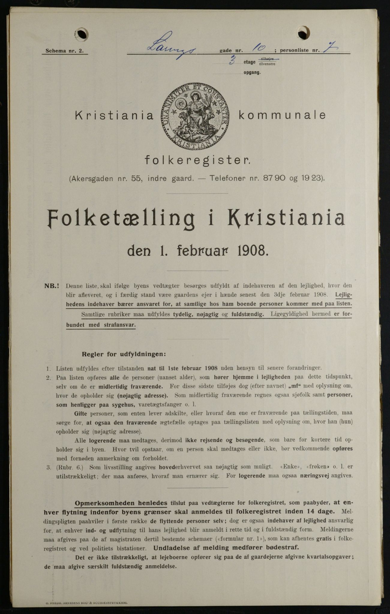 OBA, Kommunal folketelling 1.2.1908 for Kristiania kjøpstad, 1908, s. 51283