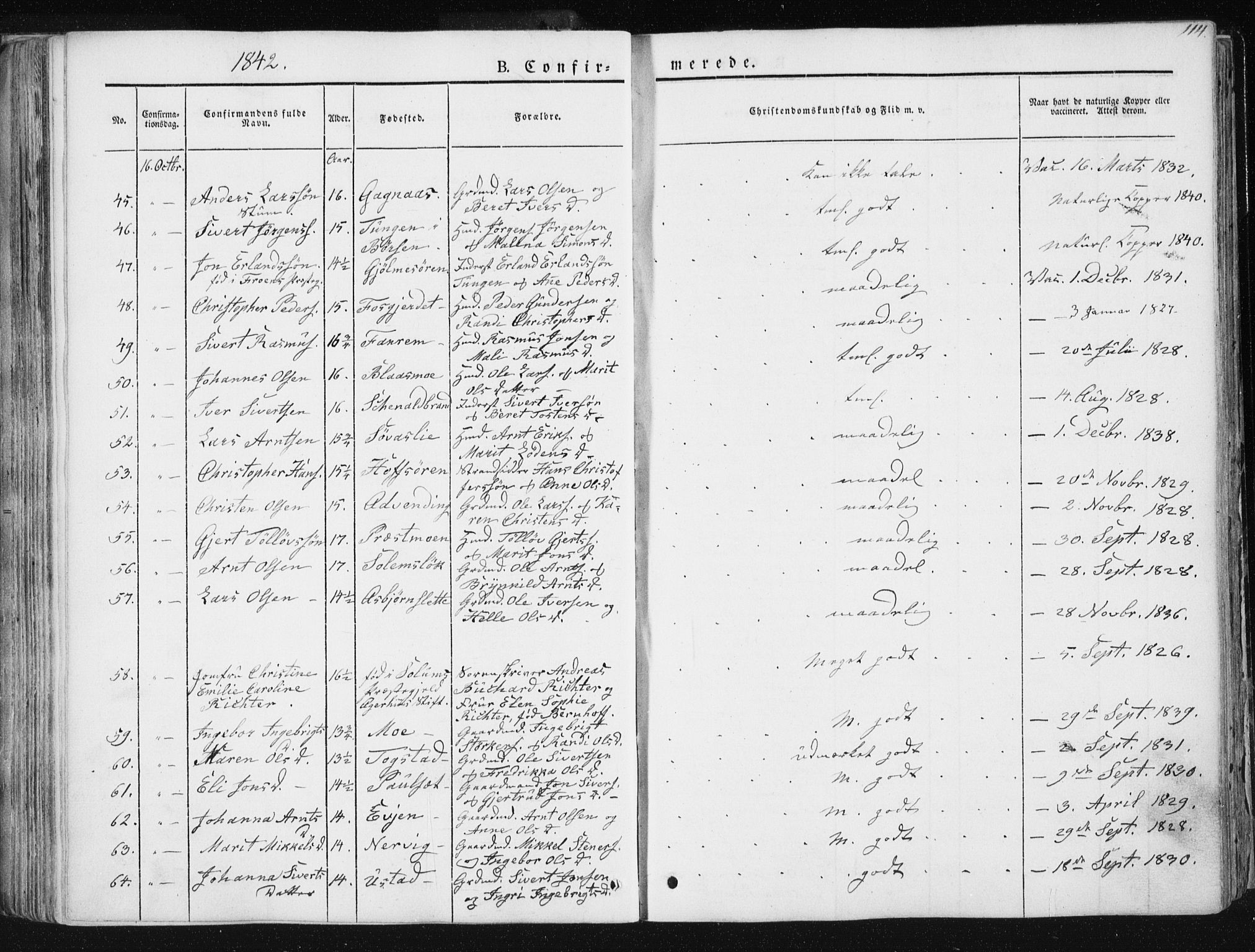 Ministerialprotokoller, klokkerbøker og fødselsregistre - Sør-Trøndelag, AV/SAT-A-1456/668/L0805: Ministerialbok nr. 668A05, 1840-1853, s. 114