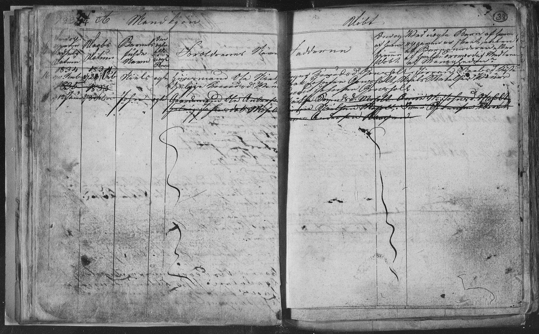 Siljan kirkebøker, AV/SAKO-A-300/G/Ga/L0001: Klokkerbok nr. 1, 1827-1847, s. 38