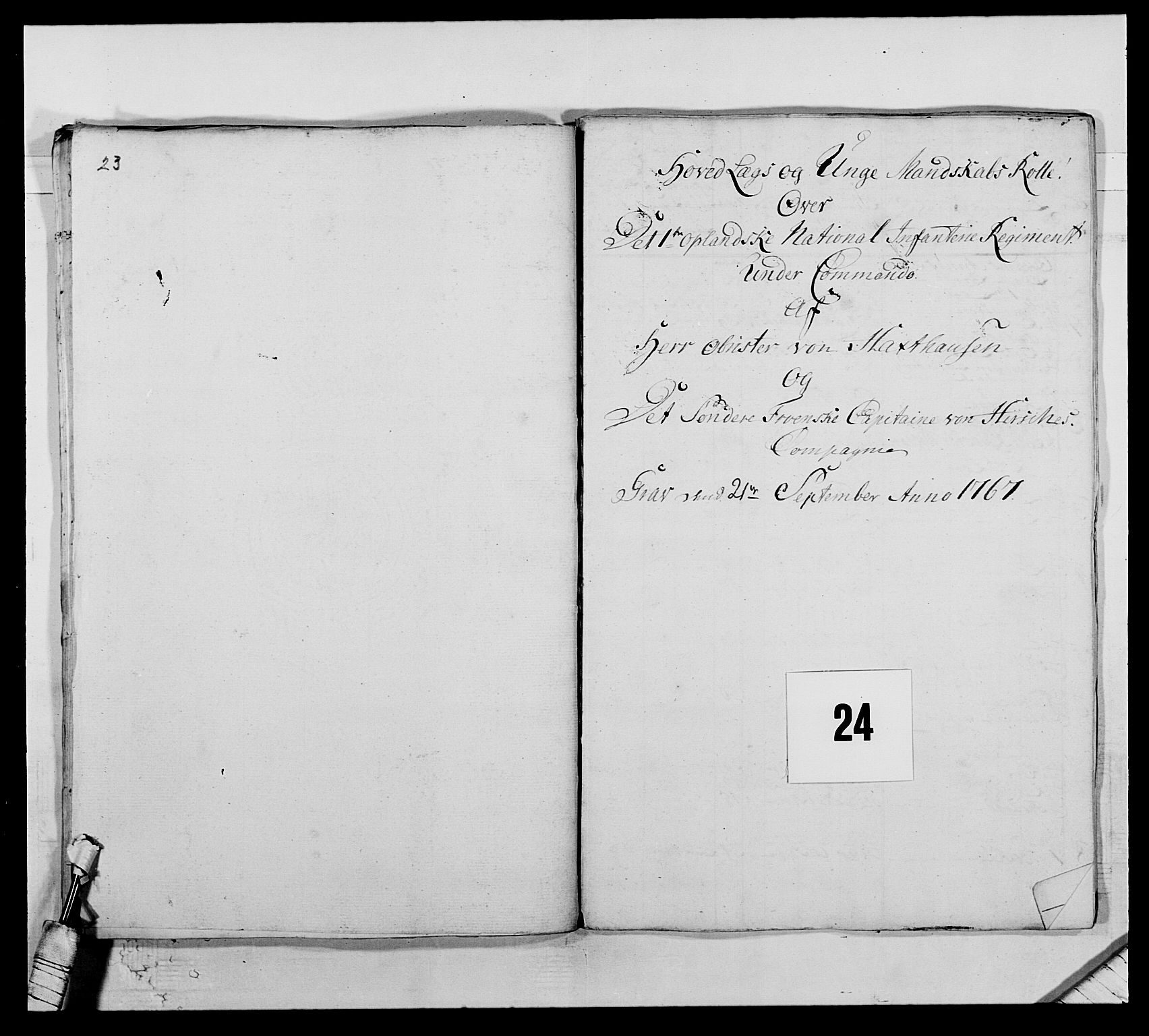 Kommanderende general (KG I) med Det norske krigsdirektorium, AV/RA-EA-5419/E/Ea/L0504: 1. Opplandske regiment, 1767, s. 538