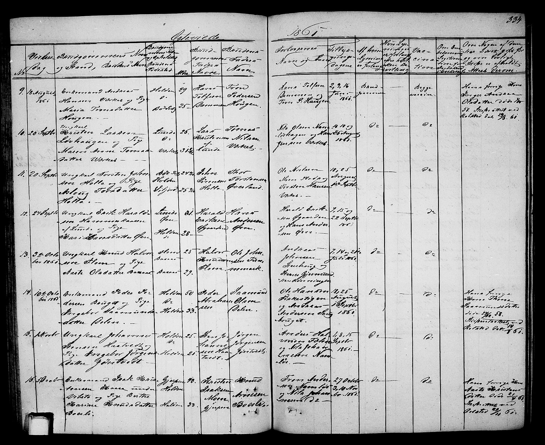 Holla kirkebøker, AV/SAKO-A-272/G/Ga/L0003: Klokkerbok nr. I 3, 1849-1866, s. 334