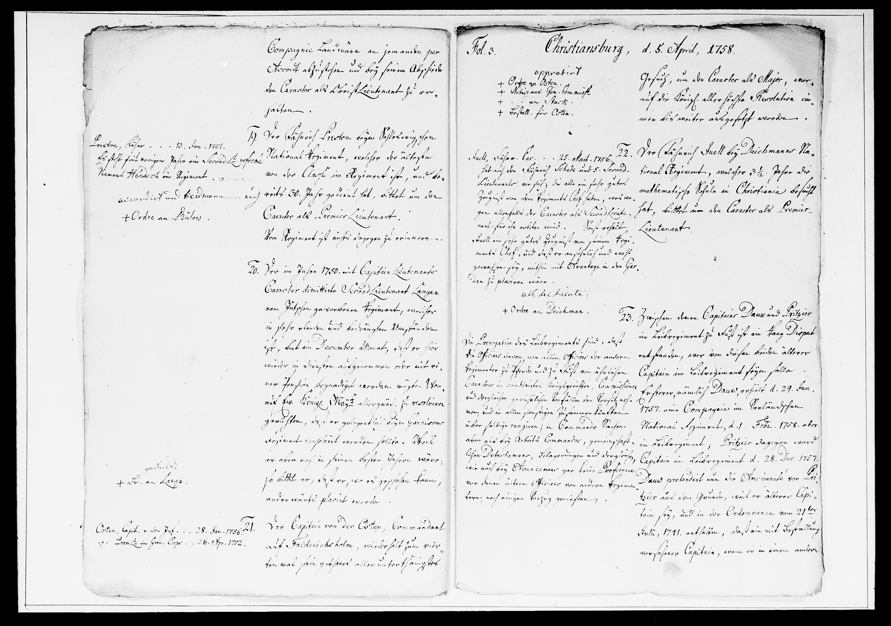 Krigskollegiet, Krigskancelliet, DRA/A-0006/-/1297-1314: Refererede sager, 1758, s. 172
