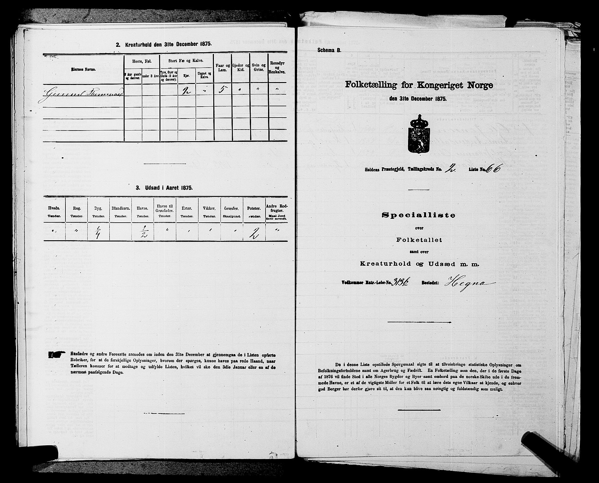 SAKO, Folketelling 1875 for 0819P Holla prestegjeld, 1875, s. 272