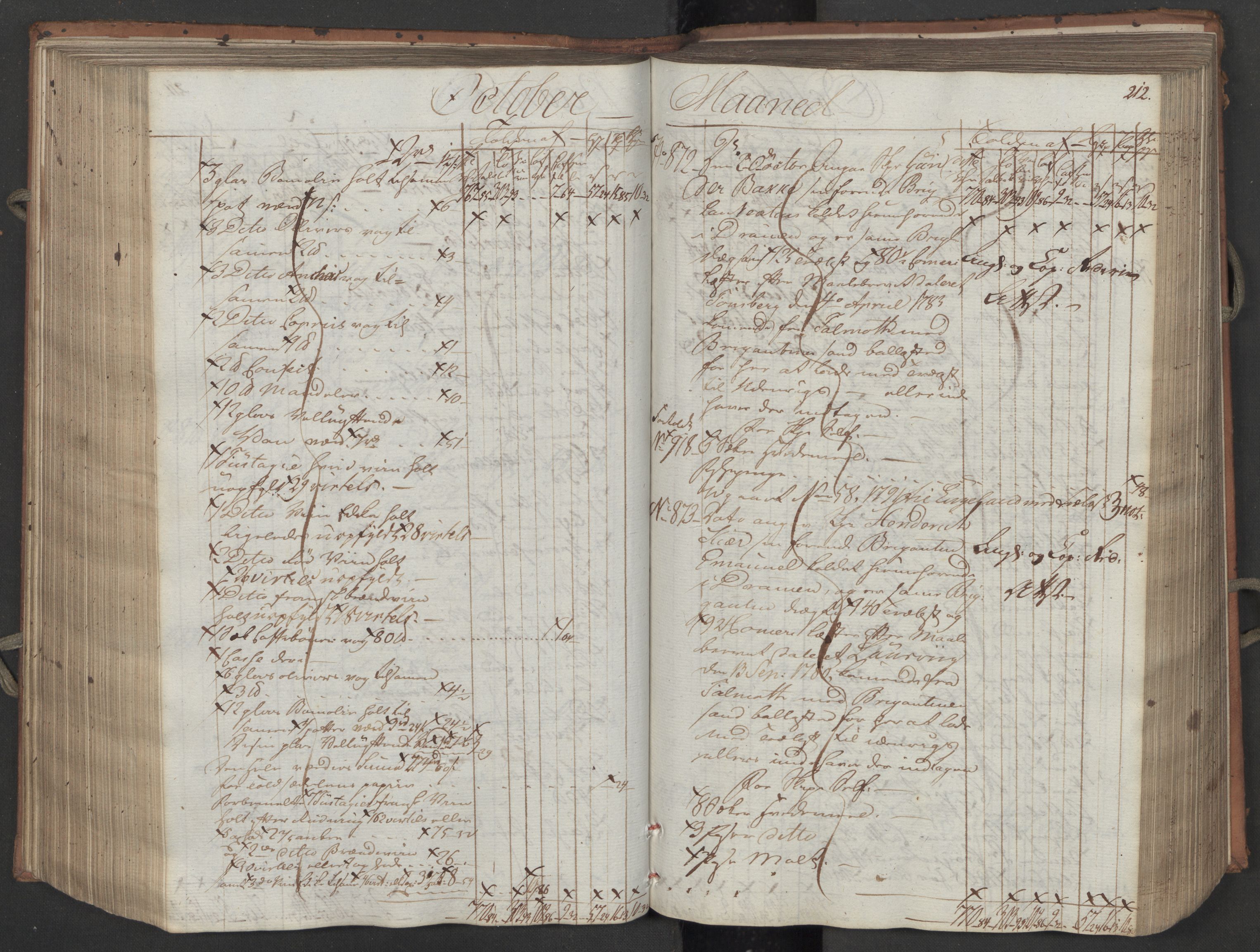 Generaltollkammeret, tollregnskaper, AV/RA-EA-5490/R08/L0158/0001: Tollregnskaper Drammen / Inngående tollbok, 1790, s. 212