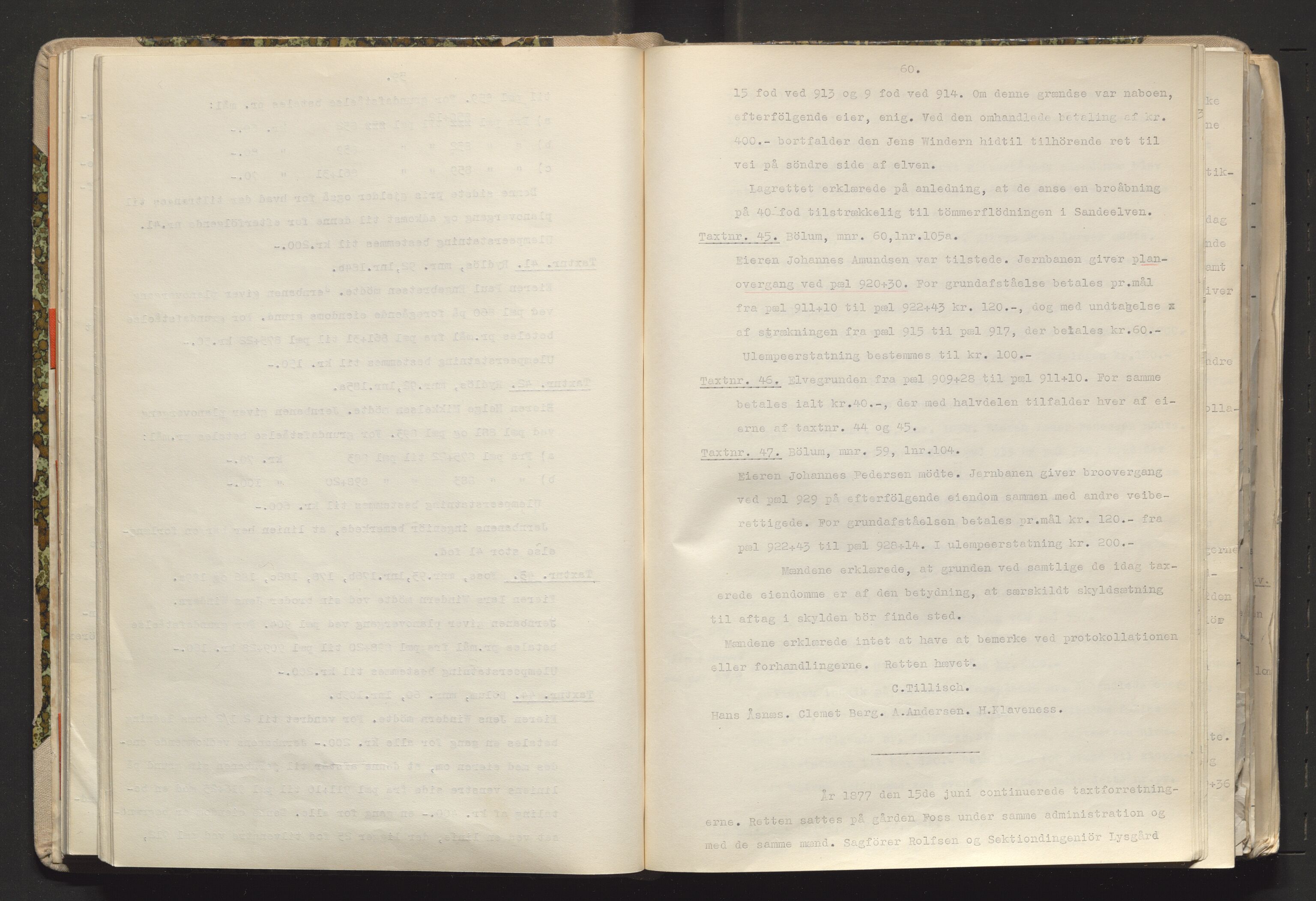 Norges Statsbaner Drammen distrikt (NSB), AV/SAKO-A-30/Y/Yc/L0005: Takster Vestfoldbanen strekningen Drammen-Horten samt Drammen stasjons utvidelse , 1877-1910, s. 60