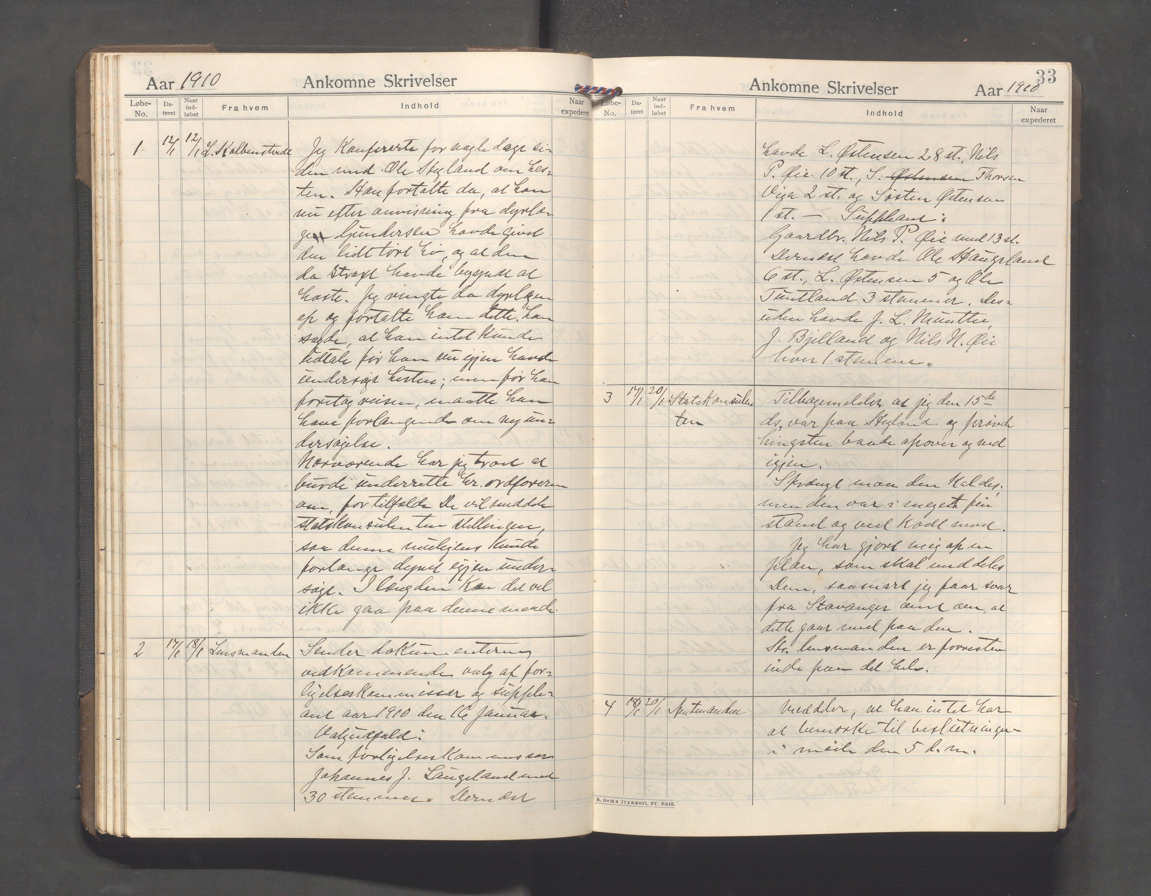 Hjelmeland kommune - Formannskapet, IKAR/K-102522/C/L0003: Journal, 1907-1923, s. 33