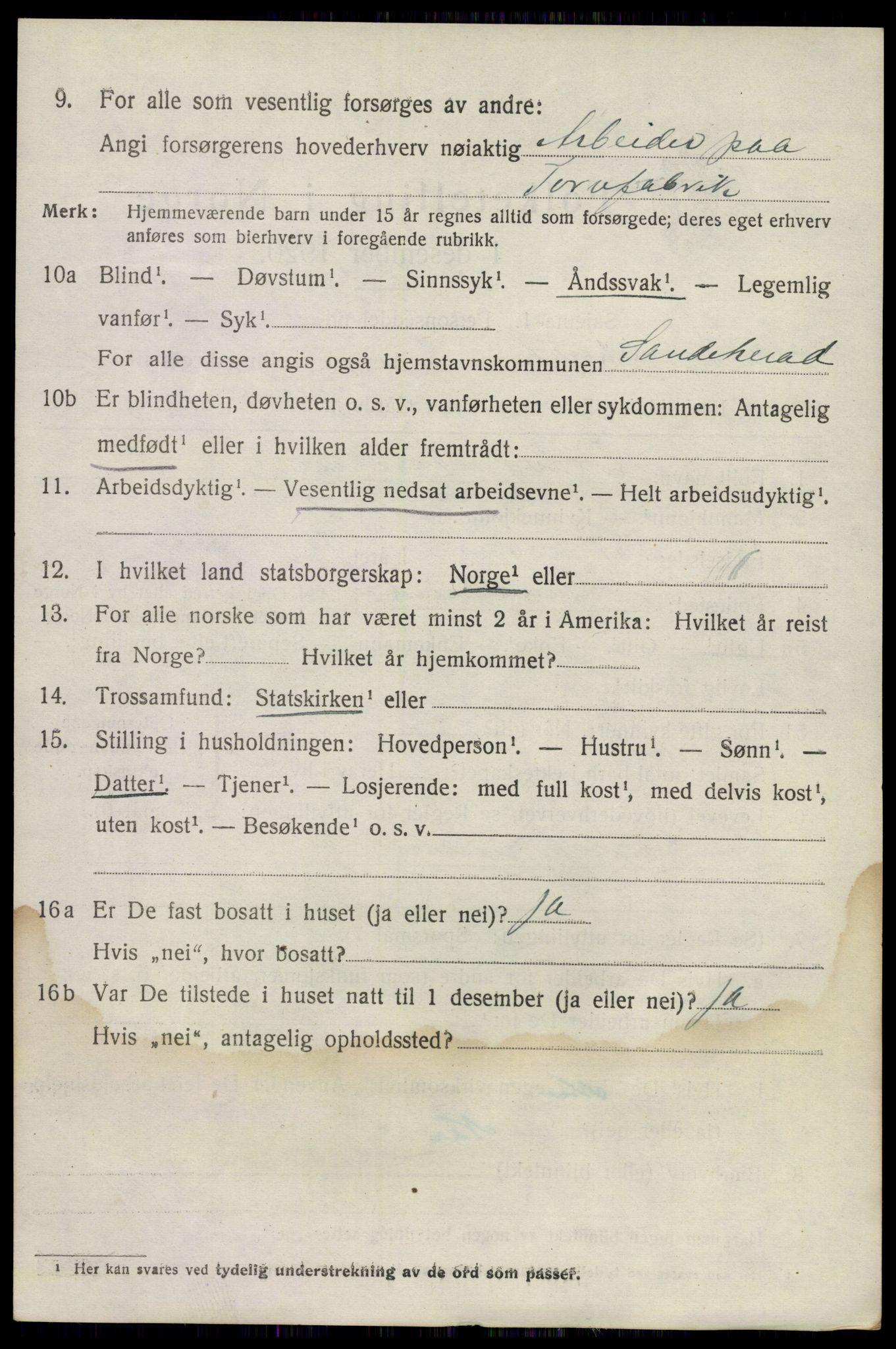 SAKO, Folketelling 1920 for 0724 Sandeherred herred, 1920, s. 4137