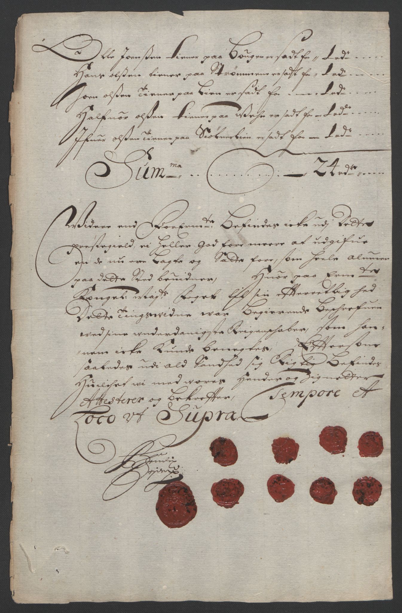 Rentekammeret inntil 1814, Reviderte regnskaper, Fogderegnskap, RA/EA-4092/R13/L0832: Fogderegnskap Solør, Odal og Østerdal, 1694, s. 286