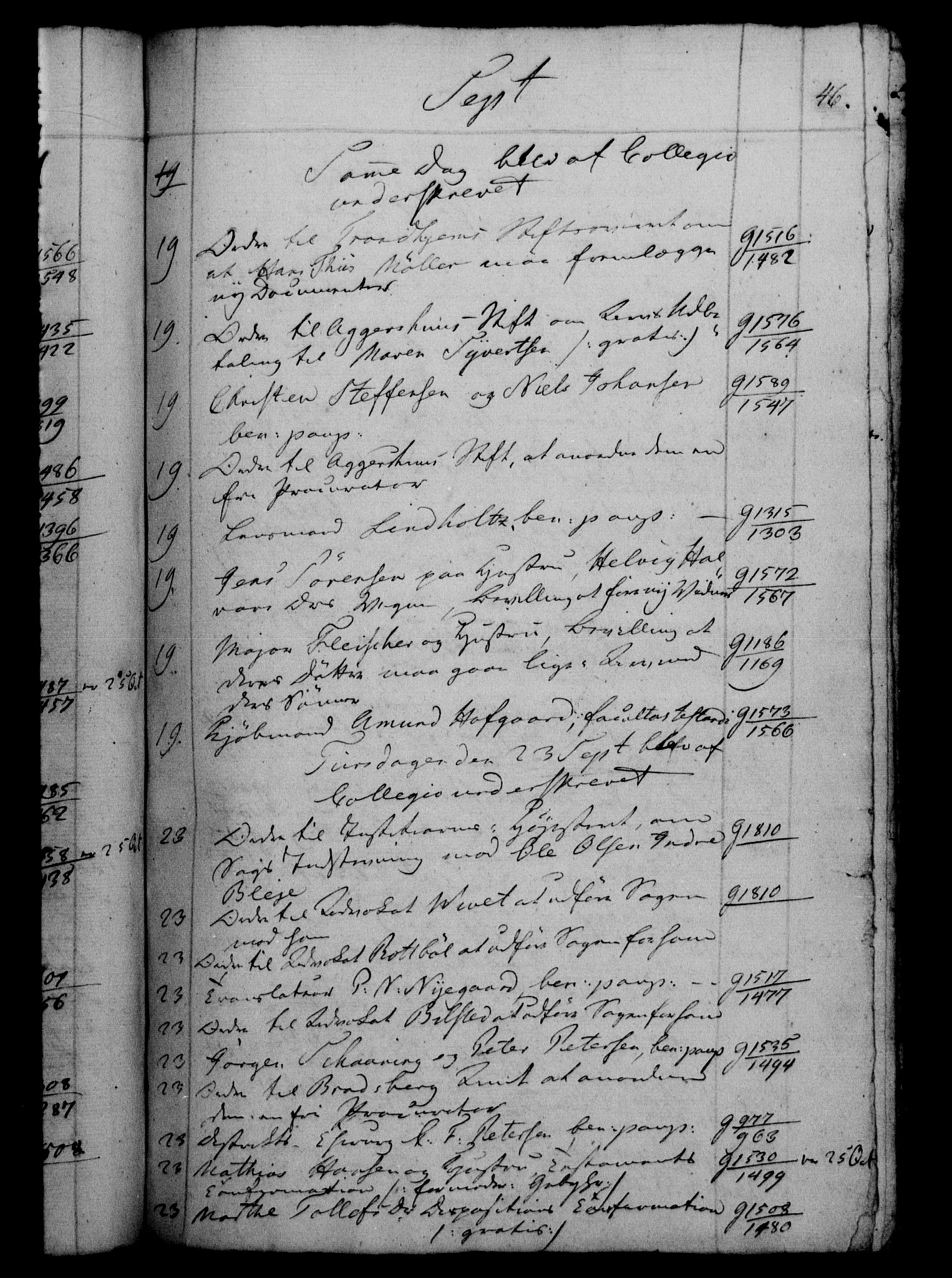 Danske Kanselli 1800-1814, RA/EA-3024/H/Hf/Hfb/Hfbc/L0007: Underskrivelsesbok m. register, 1806, s. 46