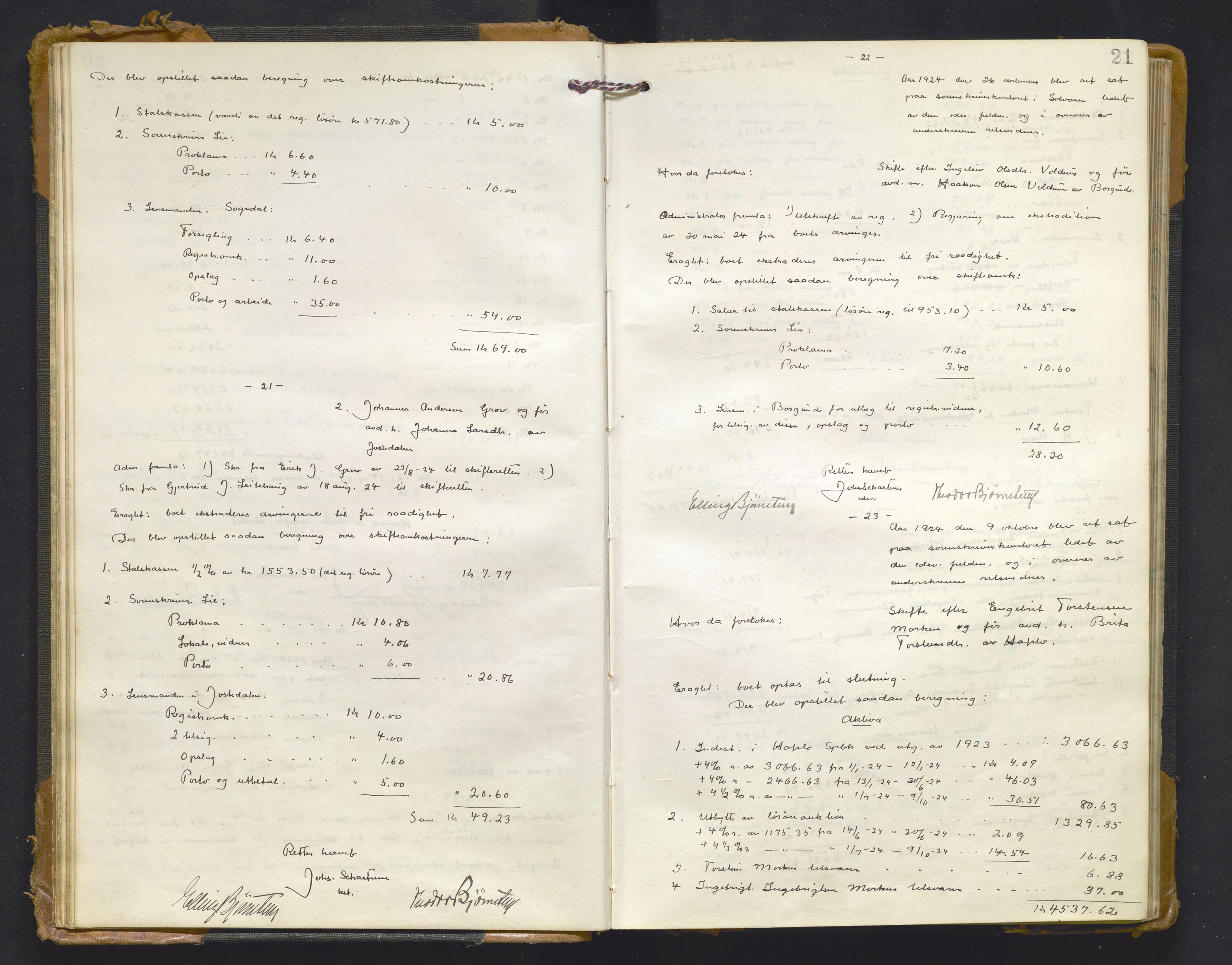 Indre Sogn tingrett, AV/SAB-A-3301/1/H/Hd/L0009: Skifteutlodningsprotokoll 9, 1923-1932, s. 20b-21a