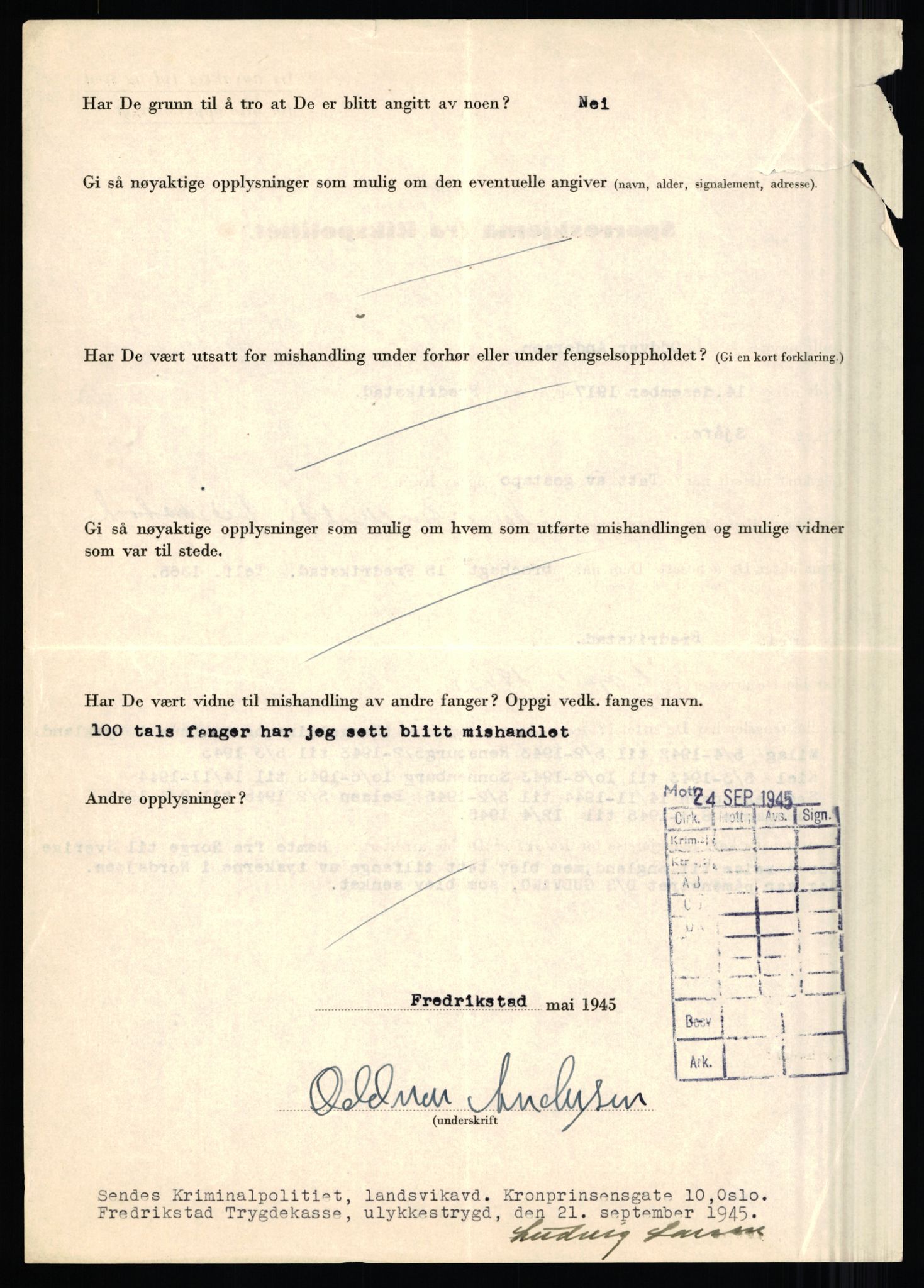 Rikspolitisjefen, AV/RA-S-1560/L/L0001: Abelseth, Rudolf - Berentsen, Odd, 1940-1945, s. 502