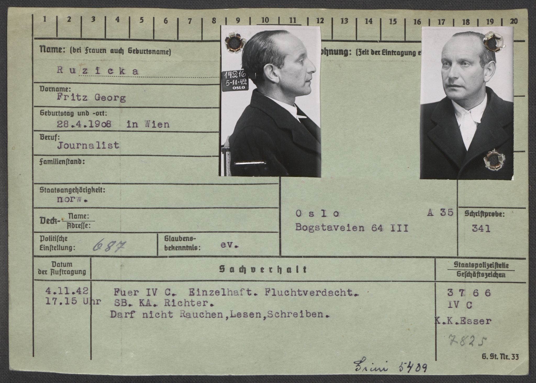 Befehlshaber der Sicherheitspolizei und des SD, RA/RAFA-5969/E/Ea/Eaa/L0009: Register over norske fanger i Møllergata 19: Ru-Sy, 1940-1945, s. 90