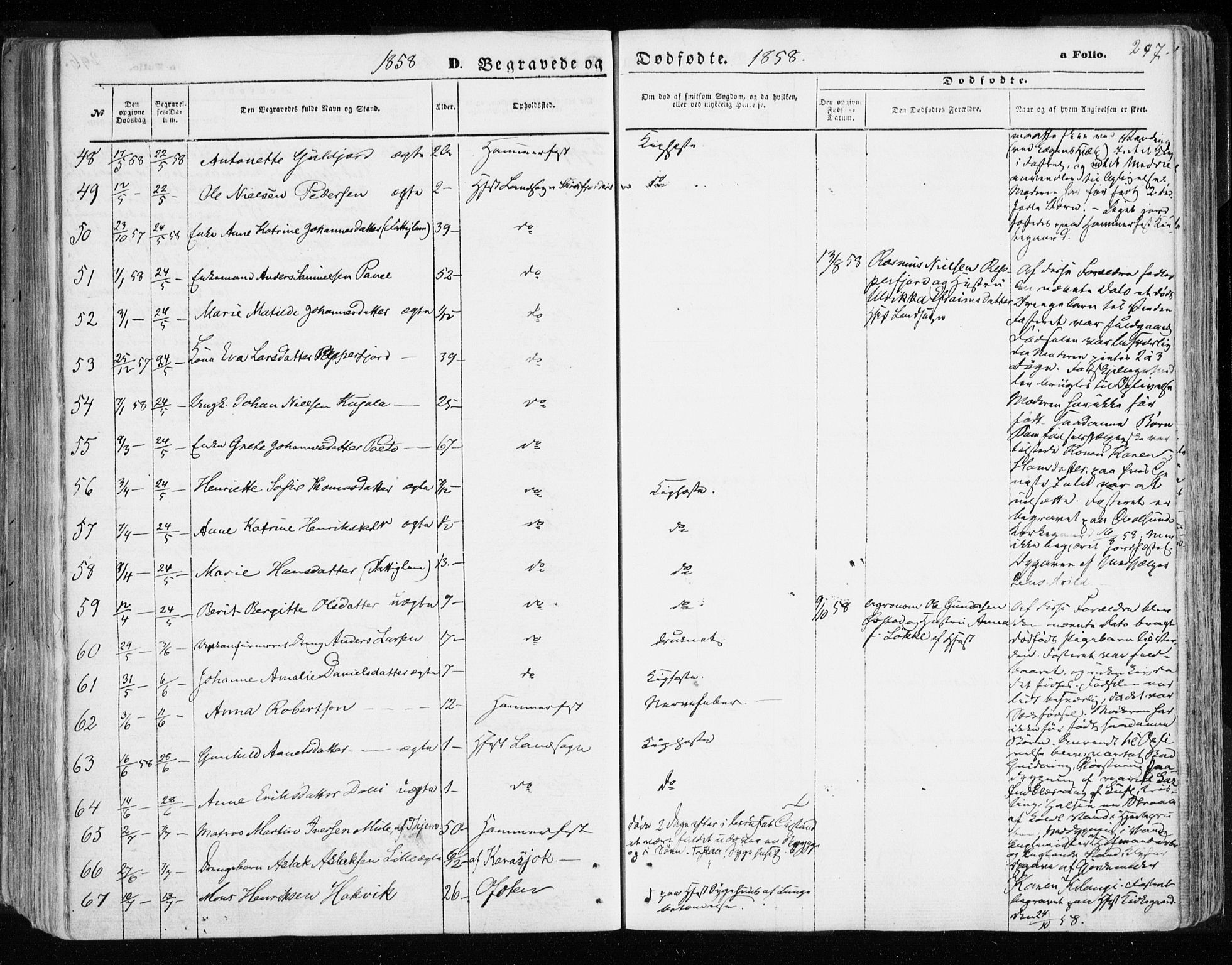 Hammerfest sokneprestkontor, AV/SATØ-S-1347/H/Ha/L0005.kirke: Ministerialbok nr. 5, 1857-1869, s. 297