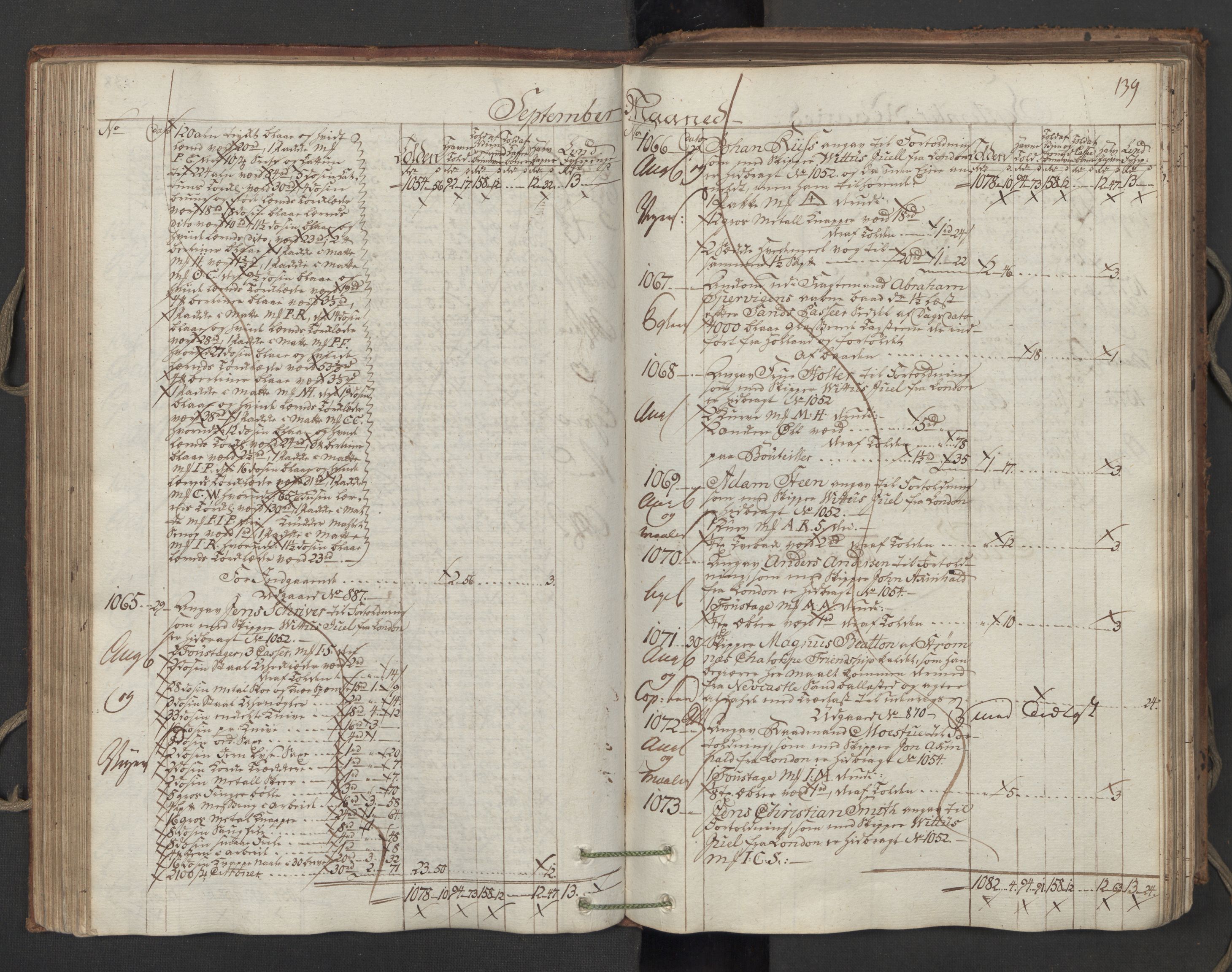 Generaltollkammeret, tollregnskaper, AV/RA-EA-5490/R06/L0173/0001: Tollregnskaper Kristiania / Inngående hovedtollbok, 1788, s. 138b-139a