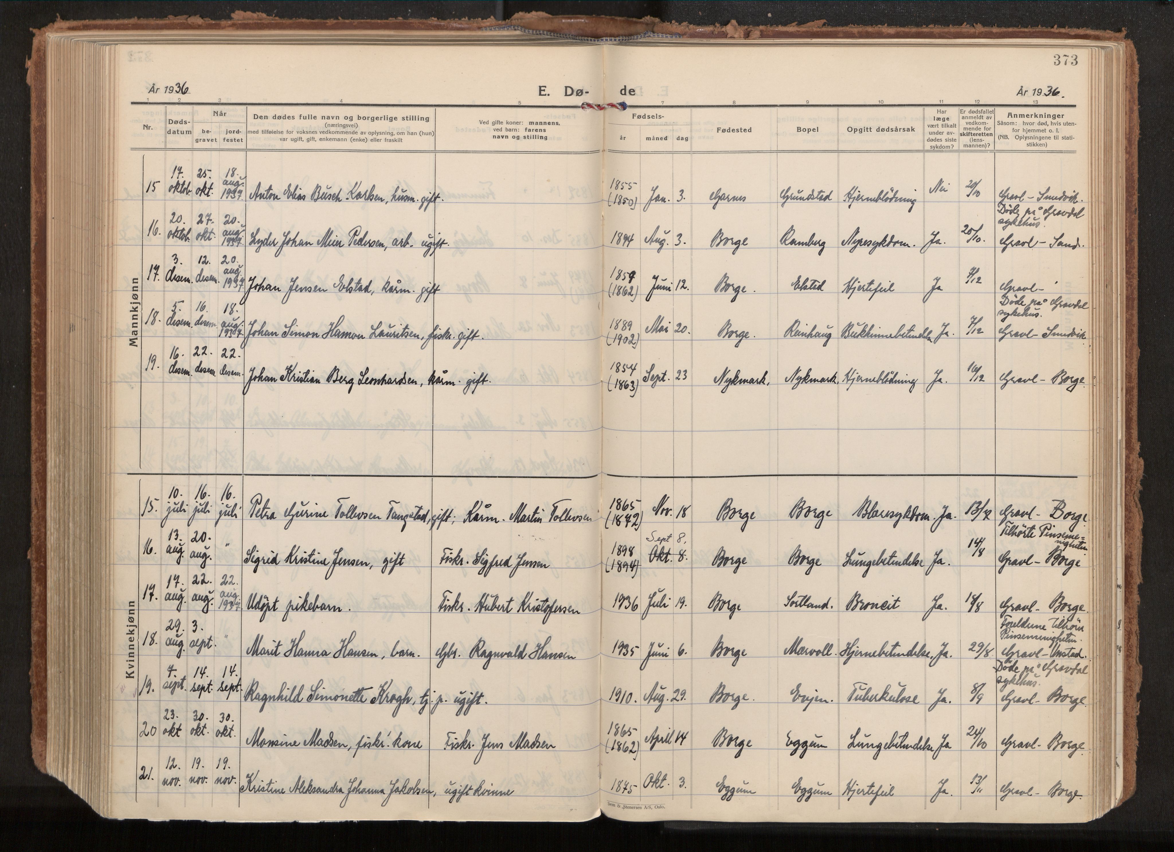 Ministerialprotokoller, klokkerbøker og fødselsregistre - Nordland, AV/SAT-A-1459/880/L1137: Ministerialbok nr. 880A11, 1927-1944, s. 373