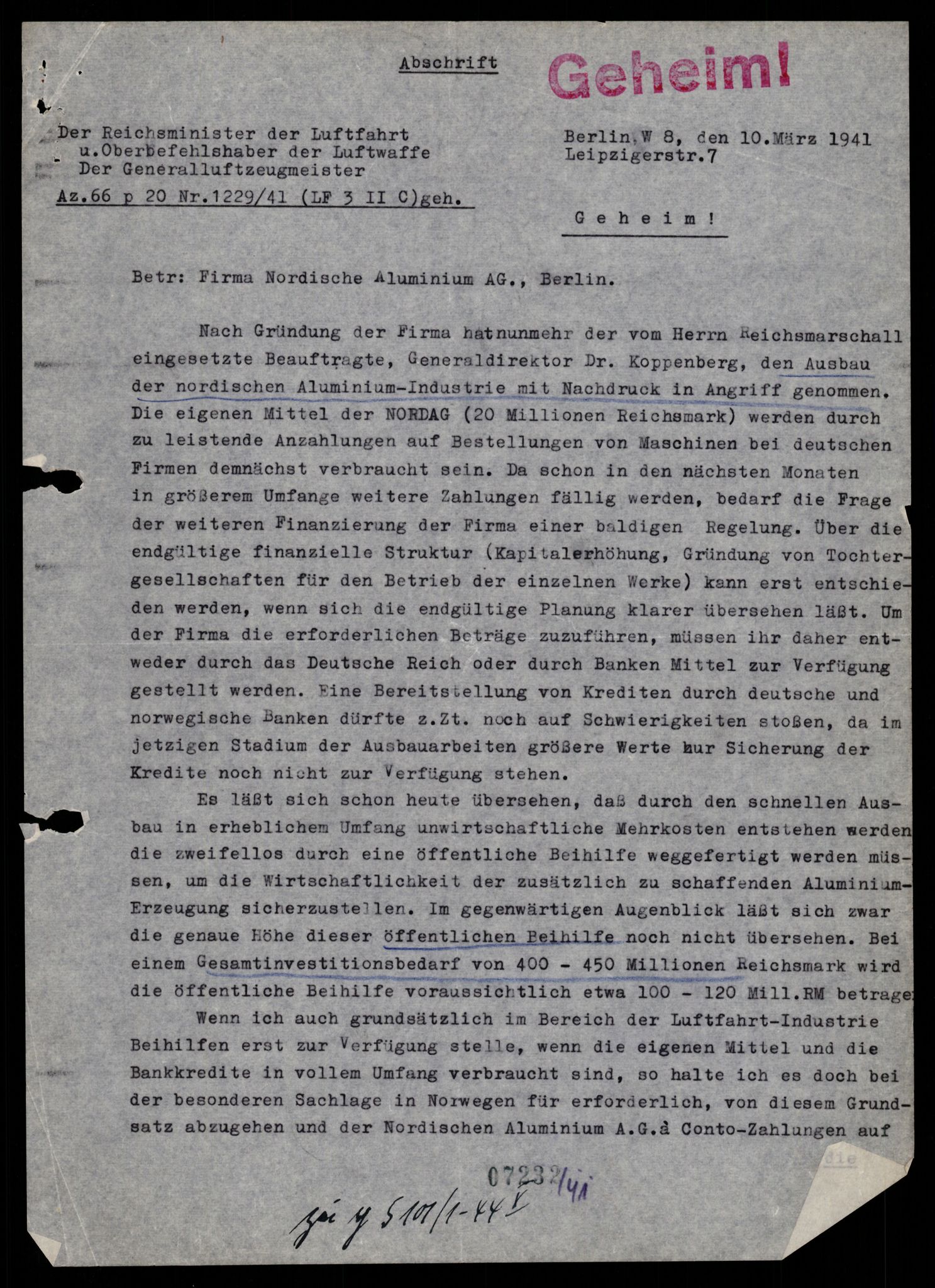 Forsvarets Overkommando. 2 kontor. Arkiv 11.4. Spredte tyske arkivsaker, AV/RA-RAFA-7031/D/Dar/Darb/L0003: Reichskommissariat - Hauptabteilung Vervaltung, 1940-1945, s. 165