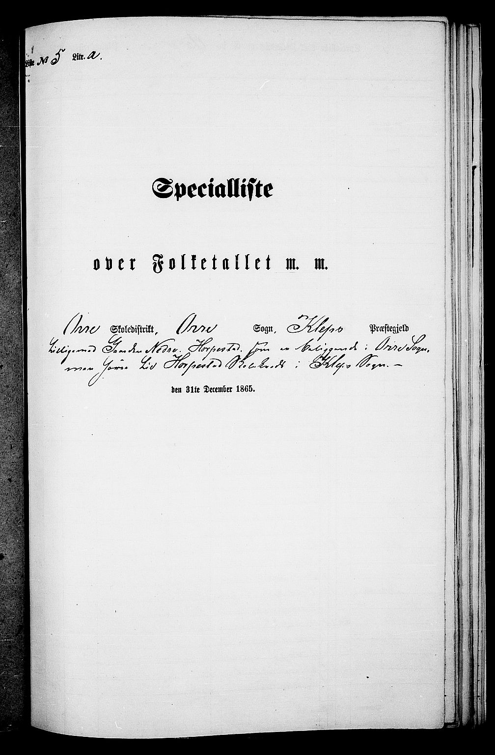 RA, Folketelling 1865 for 1120P Klepp prestegjeld, 1865, s. 57