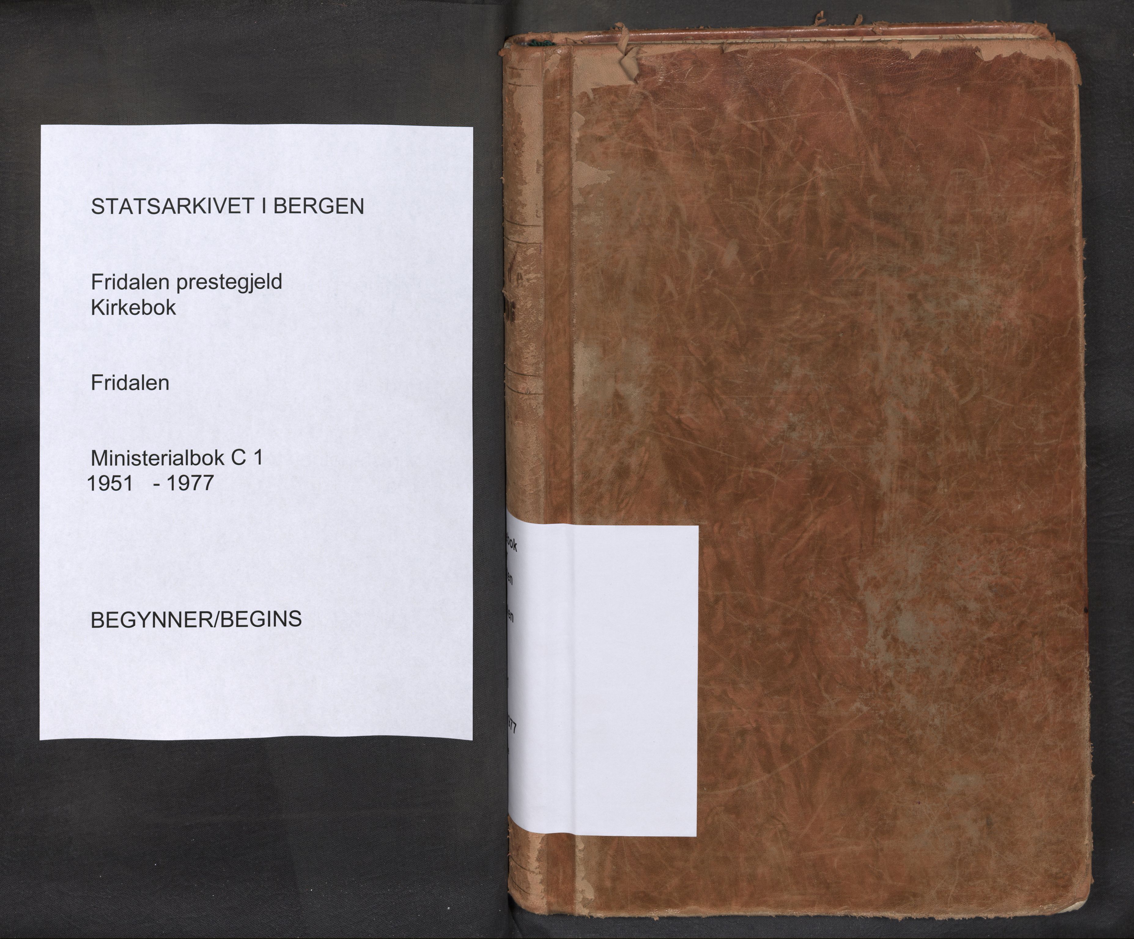 Fridalen sokneprestembete, SAB/A-99933: Ministerialbok nr. C 1, 1951-1977