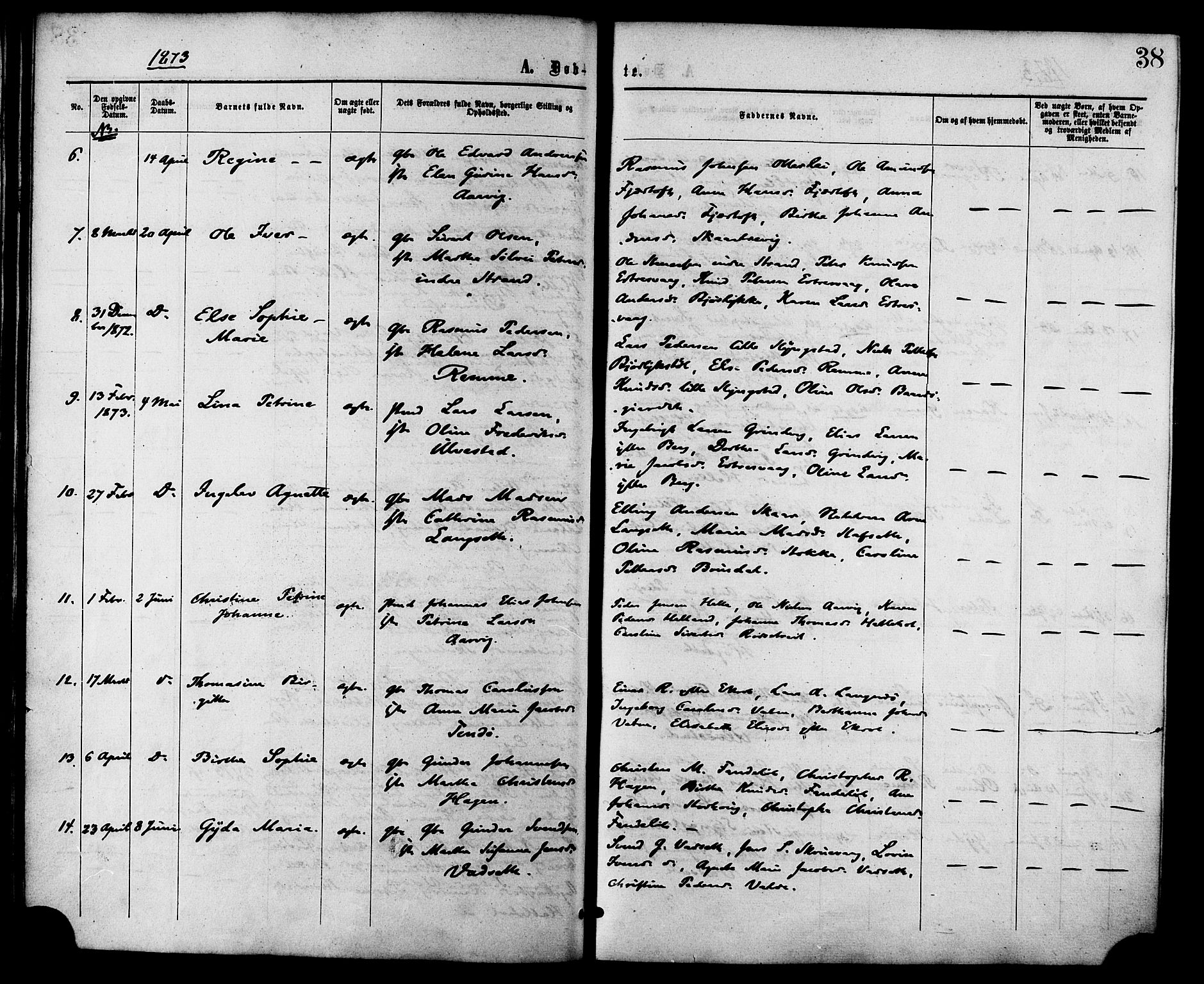 Ministerialprotokoller, klokkerbøker og fødselsregistre - Møre og Romsdal, AV/SAT-A-1454/525/L0373: Ministerialbok nr. 525A03, 1864-1879, s. 38