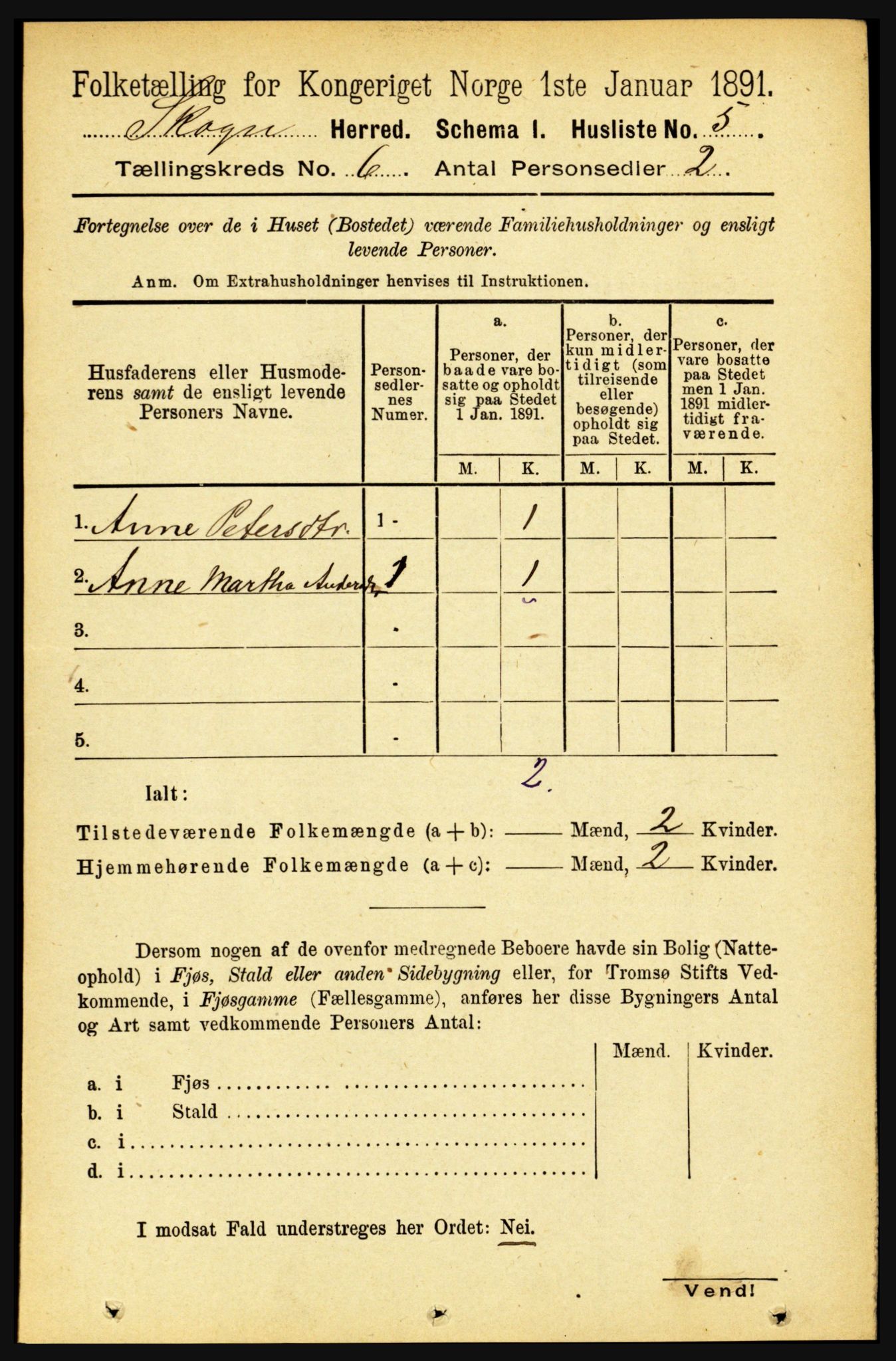 RA, Folketelling 1891 for 1719 Skogn herred, 1891, s. 3353