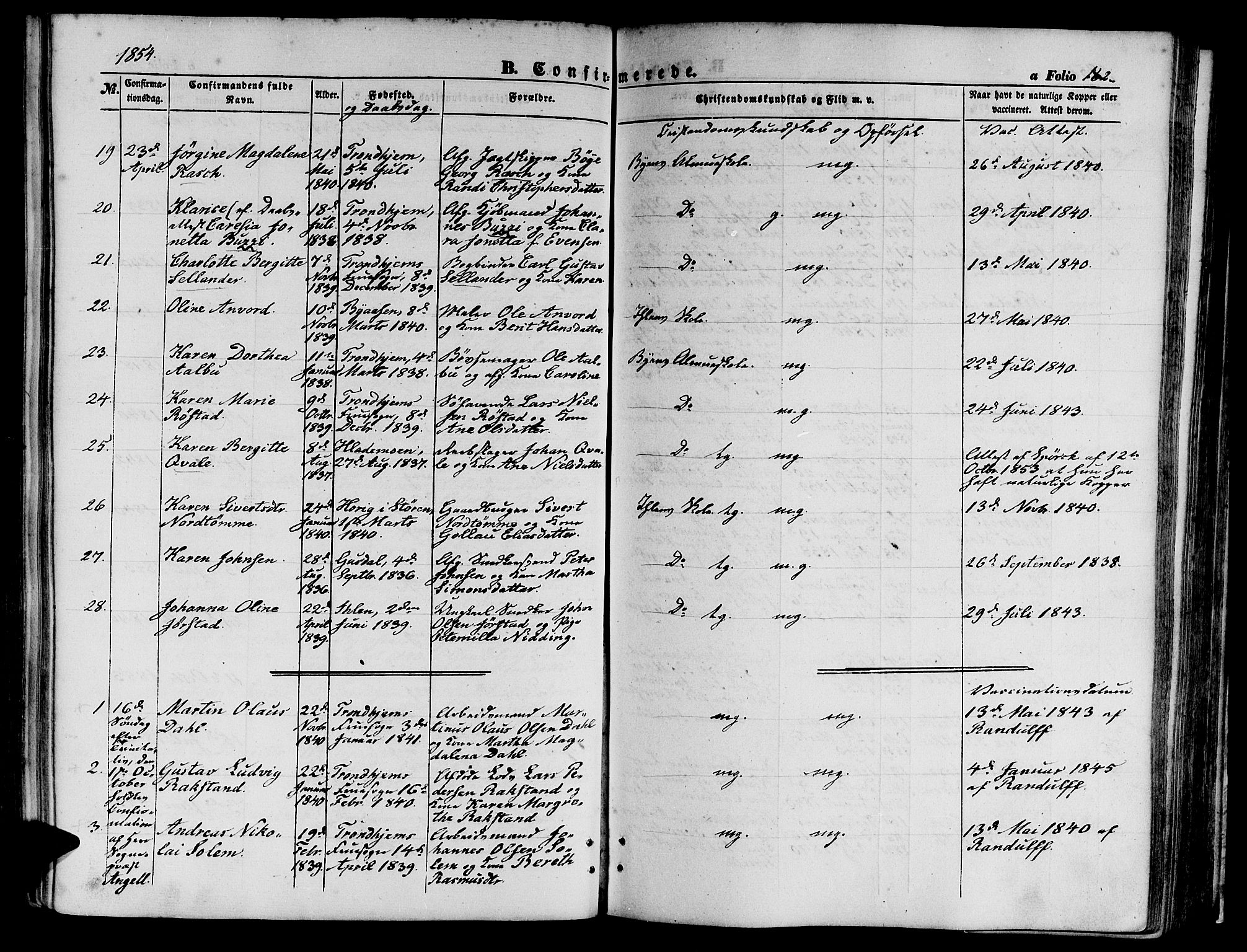 Ministerialprotokoller, klokkerbøker og fødselsregistre - Sør-Trøndelag, SAT/A-1456/602/L0138: Klokkerbok nr. 602C06, 1853-1858, s. 162