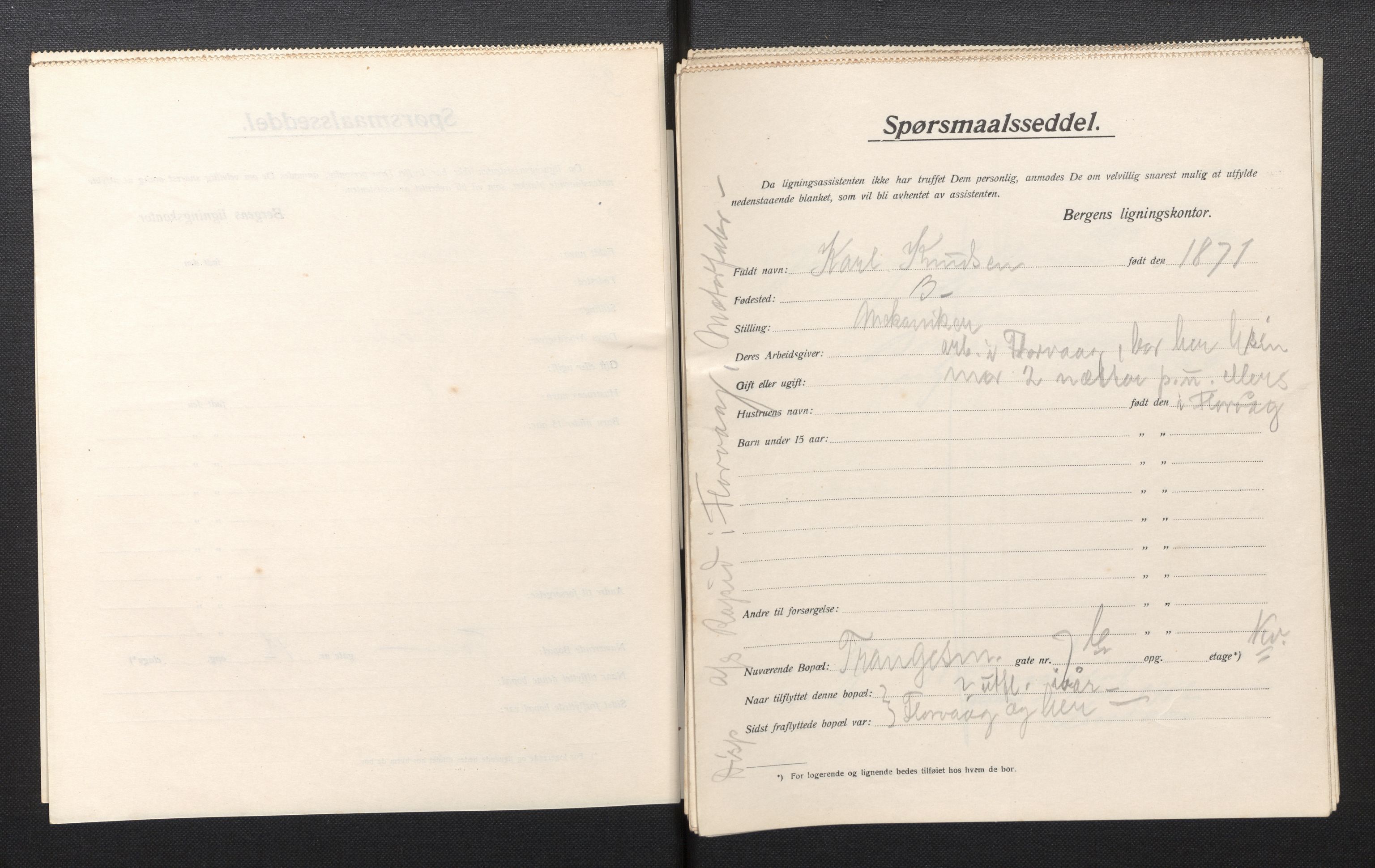 SAB, Kommunal folketelling 1913 for Bergen kjøpstad, 1913, s. 43