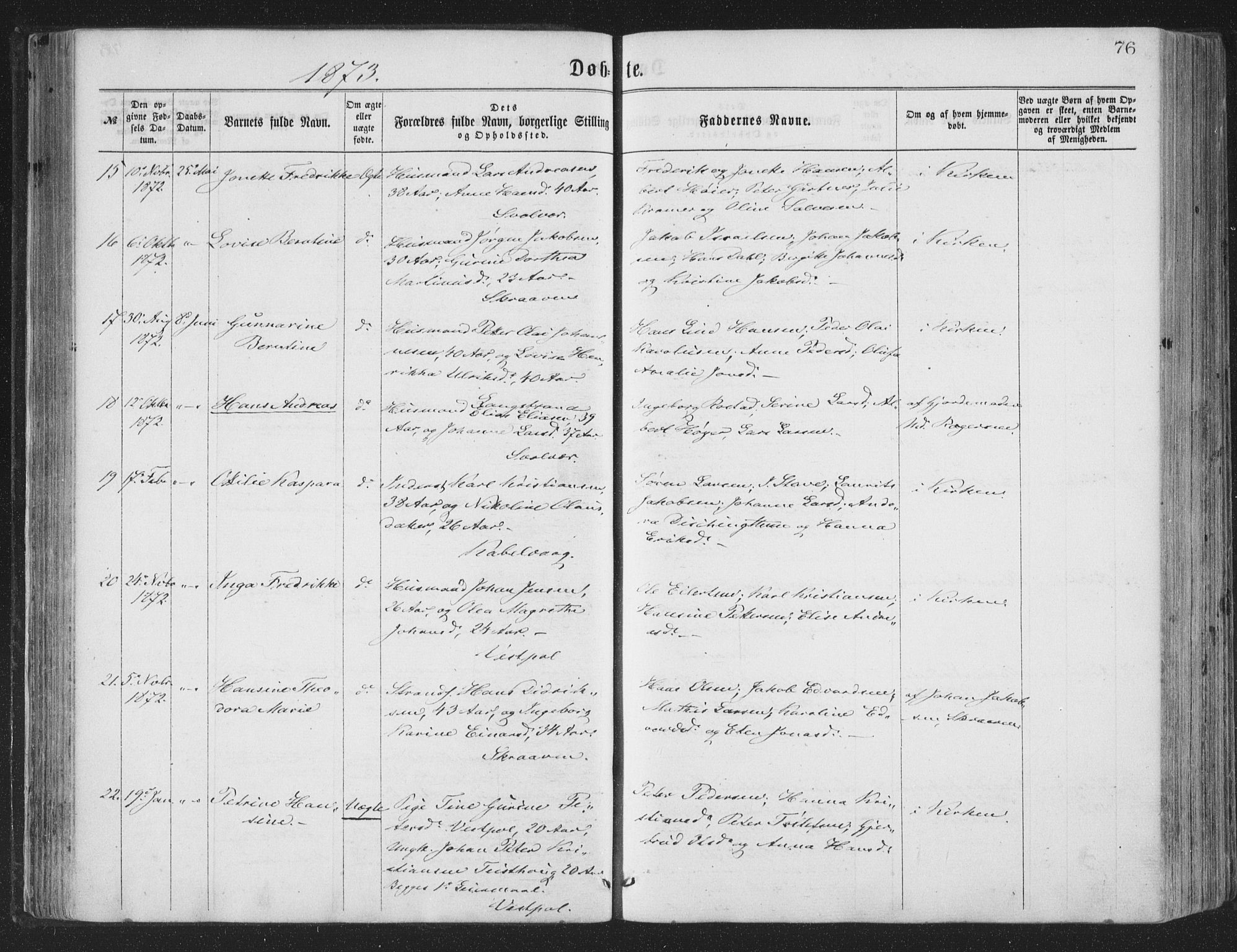 Ministerialprotokoller, klokkerbøker og fødselsregistre - Nordland, AV/SAT-A-1459/874/L1057: Ministerialbok nr. 874A01, 1866-1877, s. 76