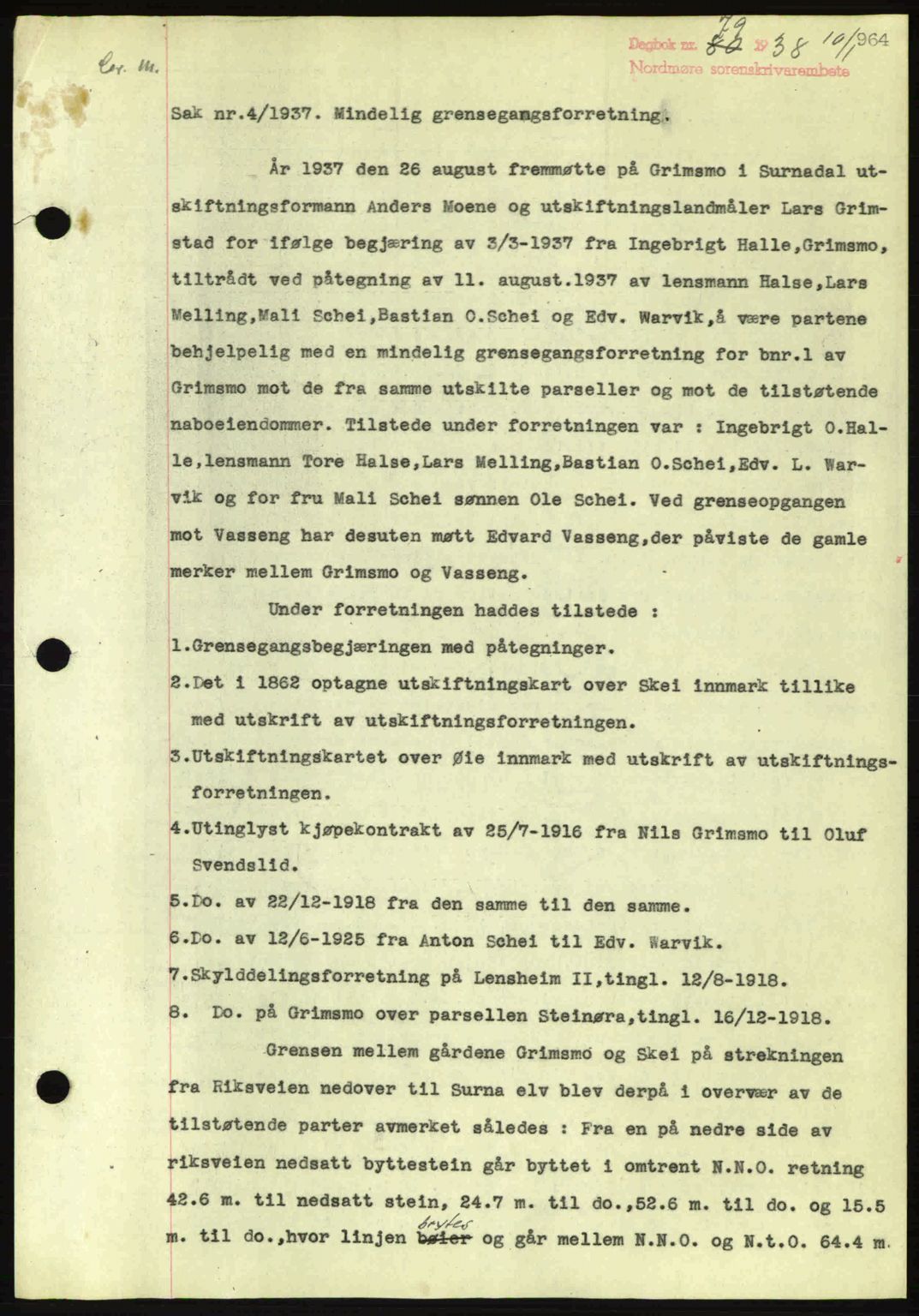 Nordmøre sorenskriveri, SAT/A-4132/1/2/2Ca: Pantebok nr. A82, 1937-1938, Dagboknr: 79/1938